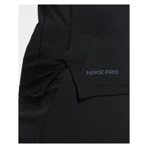 Nike Tight-Fit Short-Sleeve Top Black-White