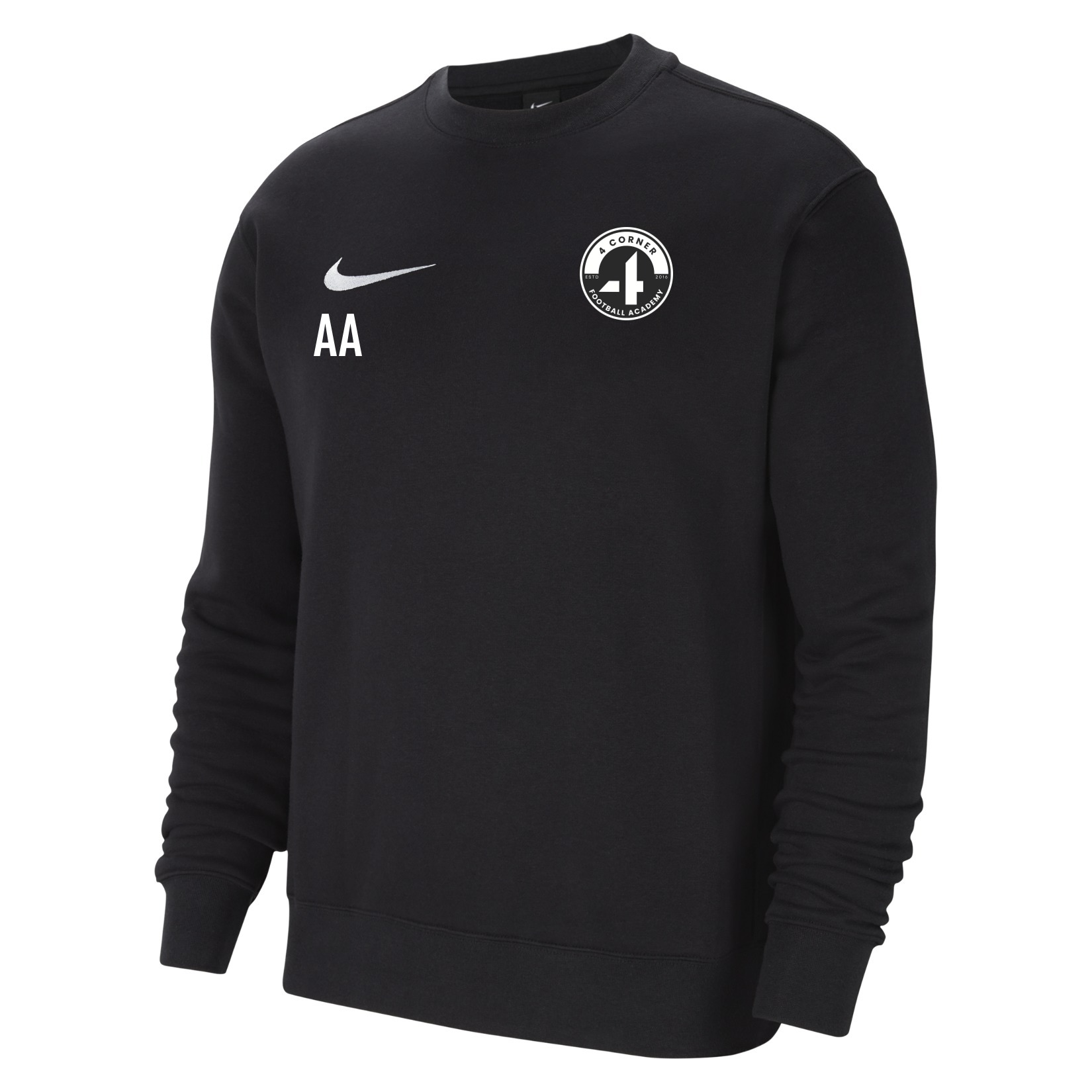 Nike Team Club 20 Fleece Crew Sweatshirt - Black/White/White