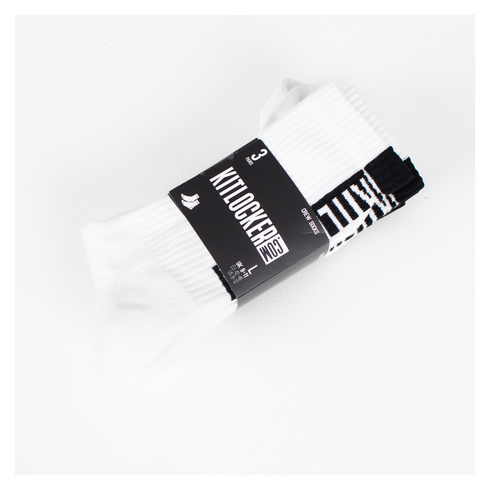 Cotton Crew Socks (3 Pack) - White/Black