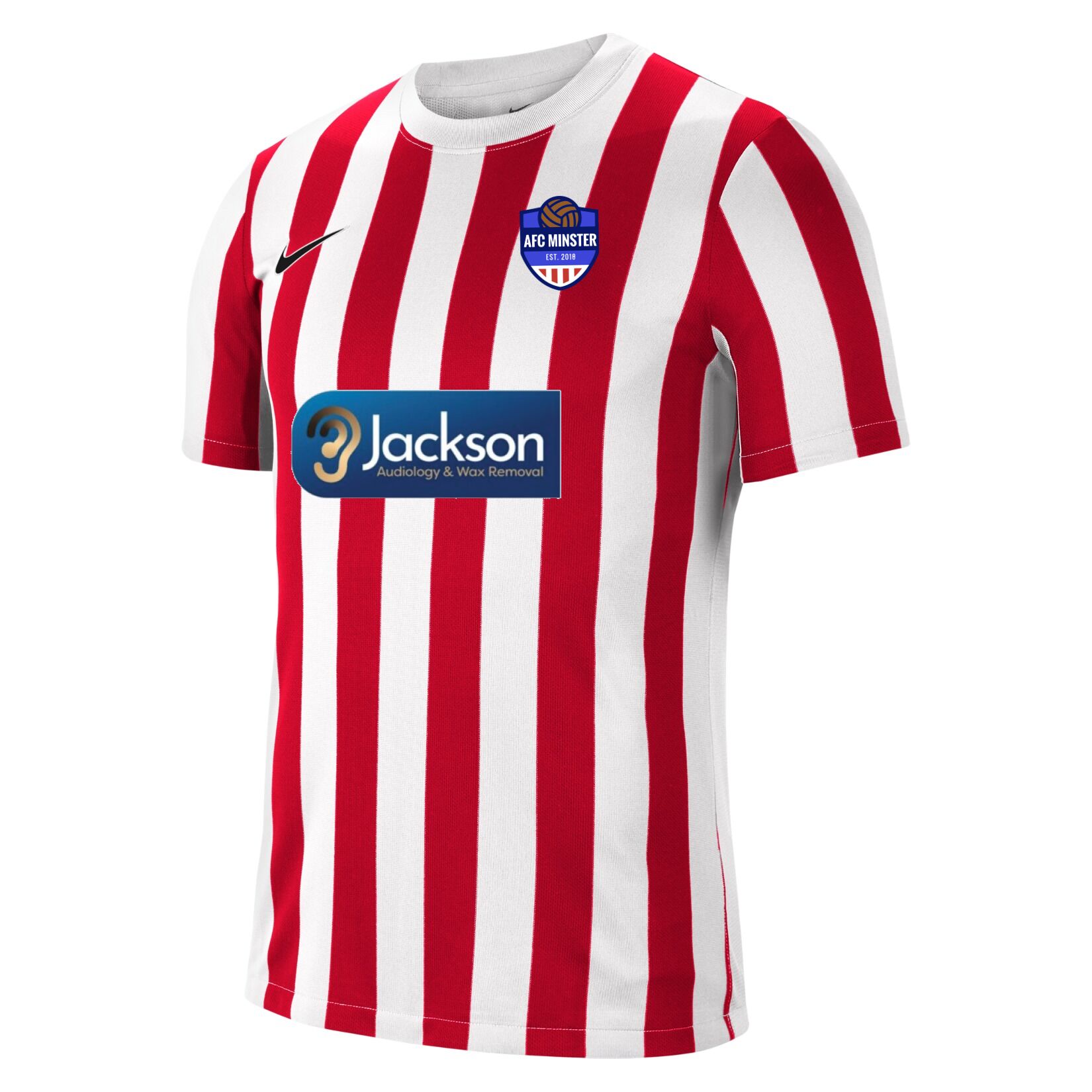 Nike Striped Division IV Short Sleeve Jersey - White/University Red/Black