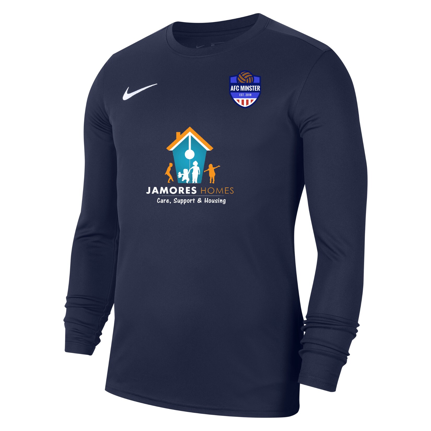 Nike Park VII Dri-FIT Long Sleeve Football Shirt - Midnight Navy/White