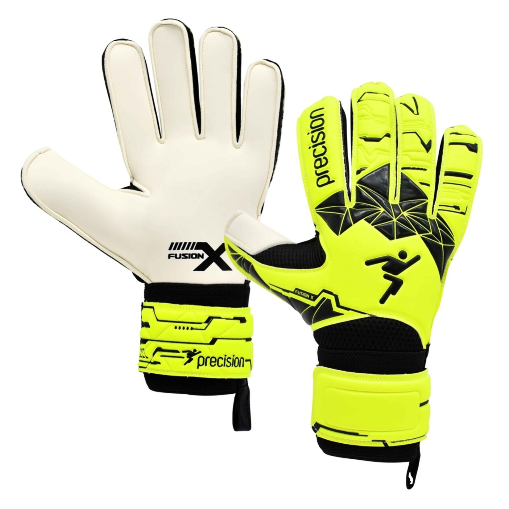 Precision Fusion X Flat Cut Essential GK Gloves - Fluo Yellow/Black
