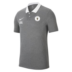 Nike Dri-FIT Park Poly Cotton Polo (M) Charcoal Heather-Htr-White-White