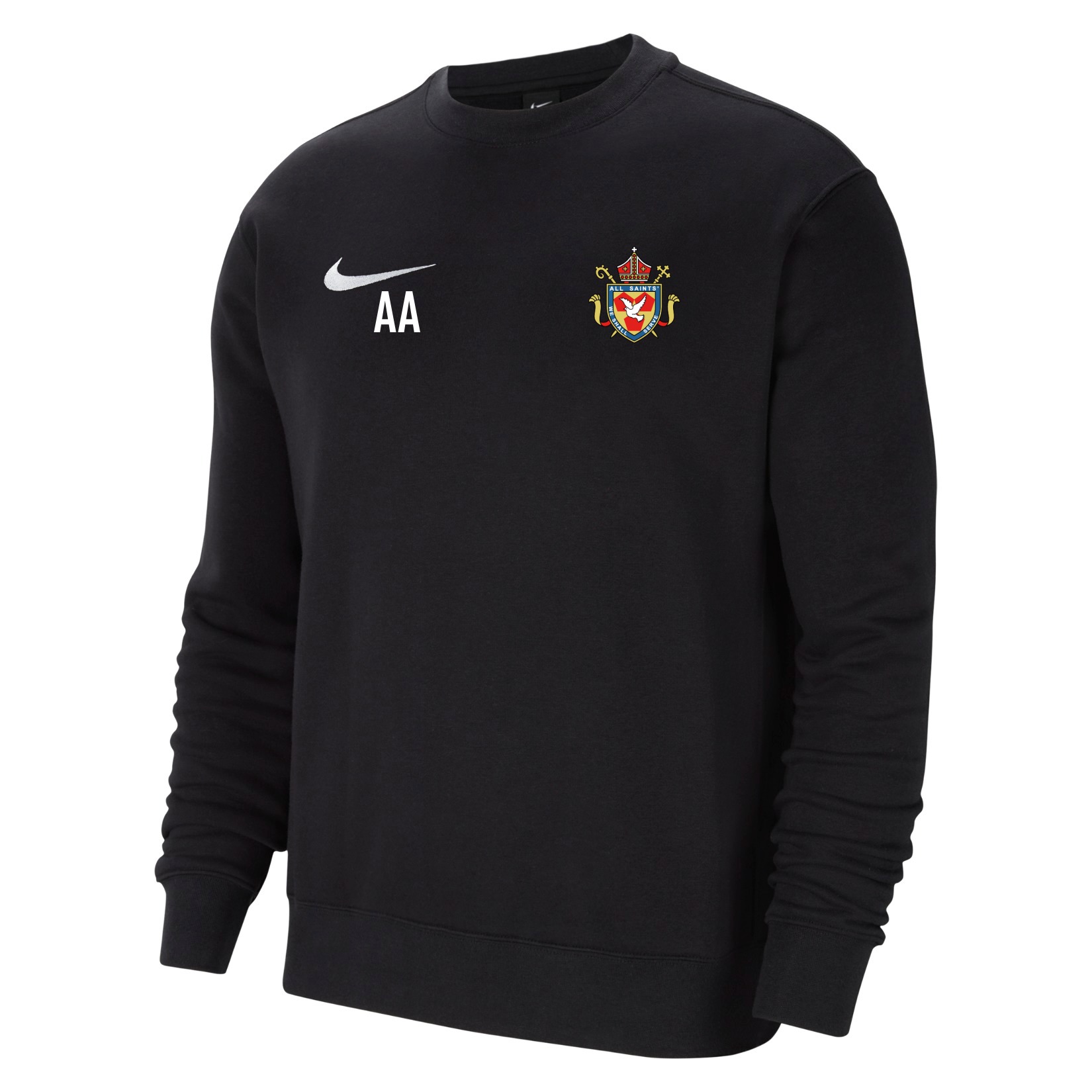 Nike Team Club 20 Fleece Crew Sweatshirt - Black/White/White