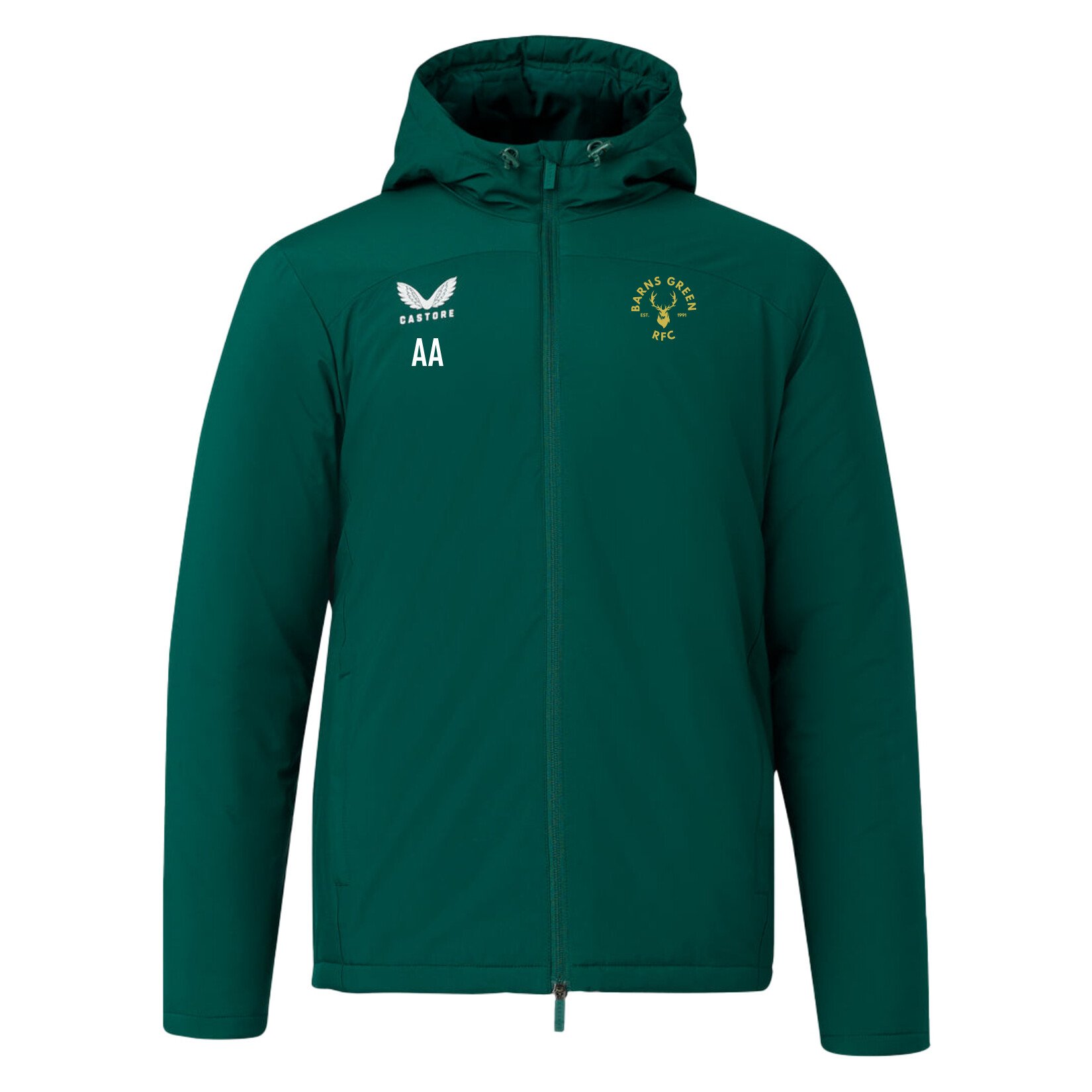 Castore Standard Length Bench Jacket - Green/White