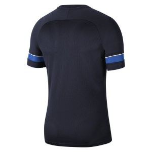 Nike Academy Short Sleeve Tee (M) Obsidian-White-Royal Blue-White