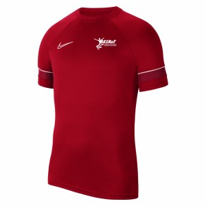 Nike Academy Short Sleeve Tee (M) University Red-White-Gym Red-White