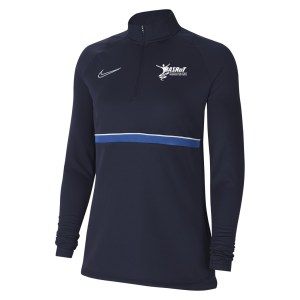 Nike Womens Academy 21 Dri-FIT 1/4 Zip Midlayer (W) Obsidian-White-Royal Blue-White