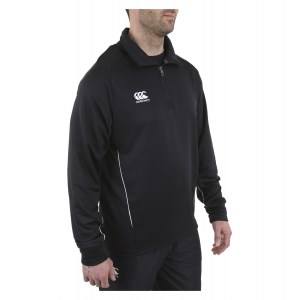 Canterbury Team 1/4 Zip Mid Layer Training Top Black-White