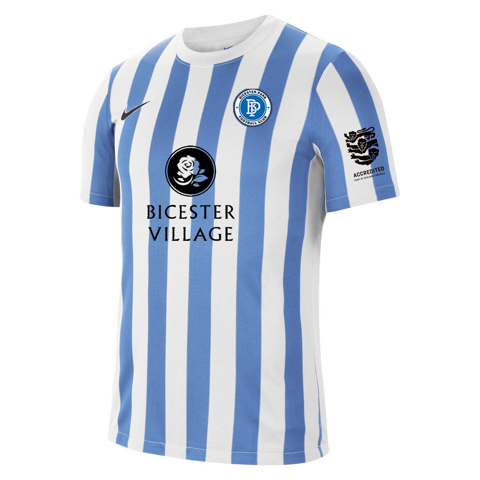 Nike Striped Division IV Short Sleeve Jersey - White/University Blue/Black