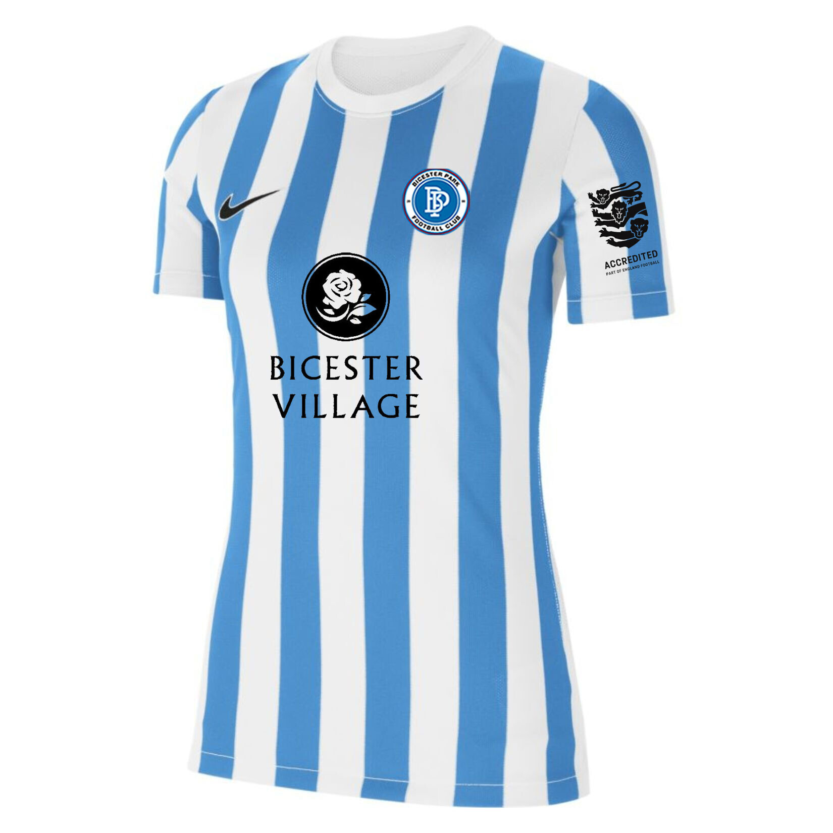 Nike Striped Division IV Short Sleeve Shirt (W) - White/University Blue/Black