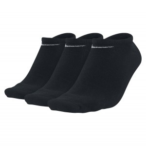 Nike 3 PACK OF NO SHOW TRAINING SOCKS Black-(white)