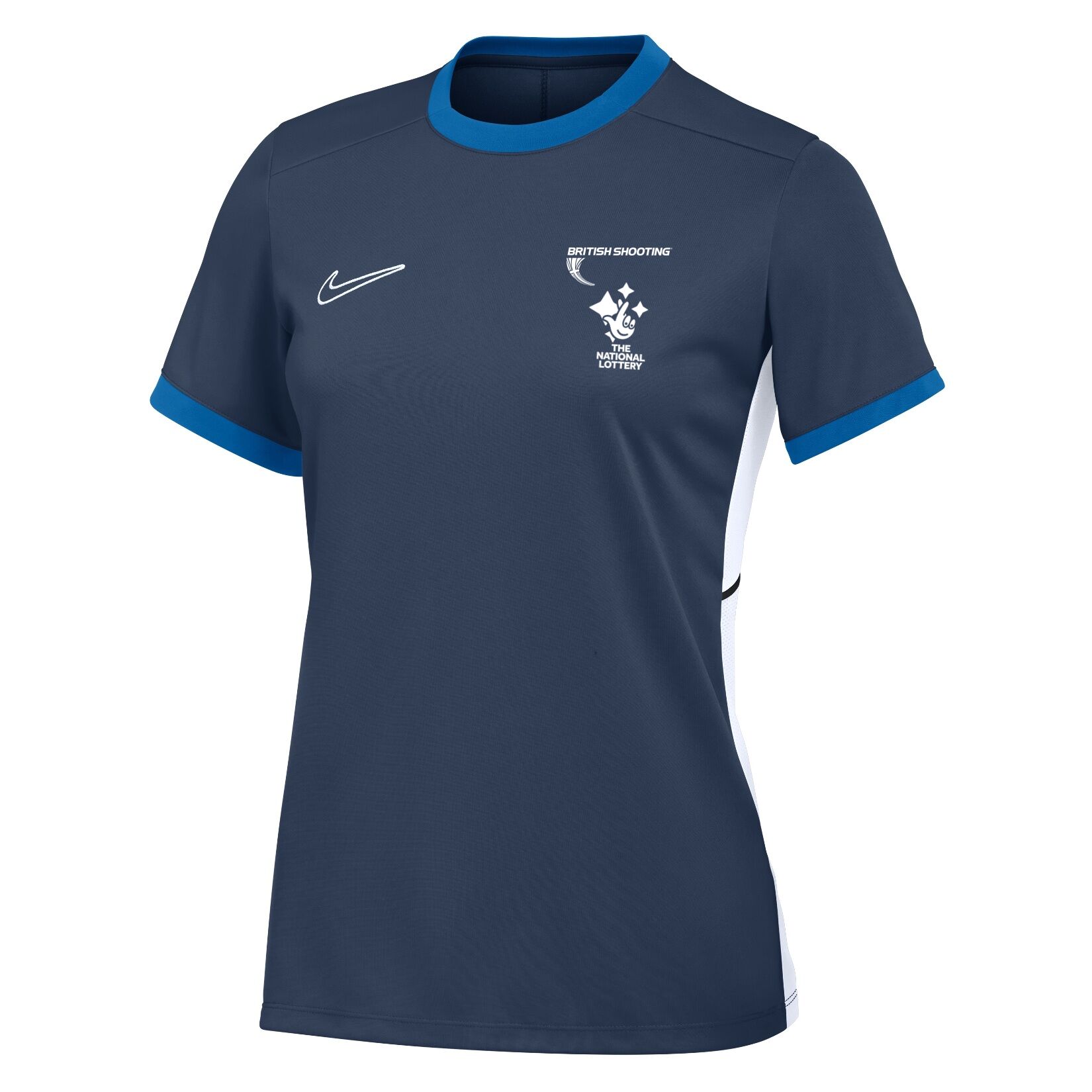British Shooting Womens Tee - Navy - Obsidian/Royal Blue/White