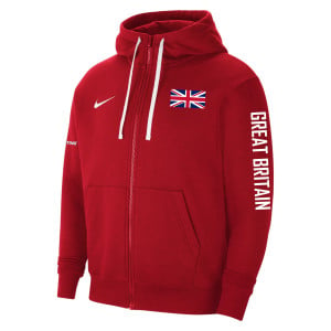 Nike Team Club 20 Fleece Full-Zip Hoodie (M) University Red-White-White