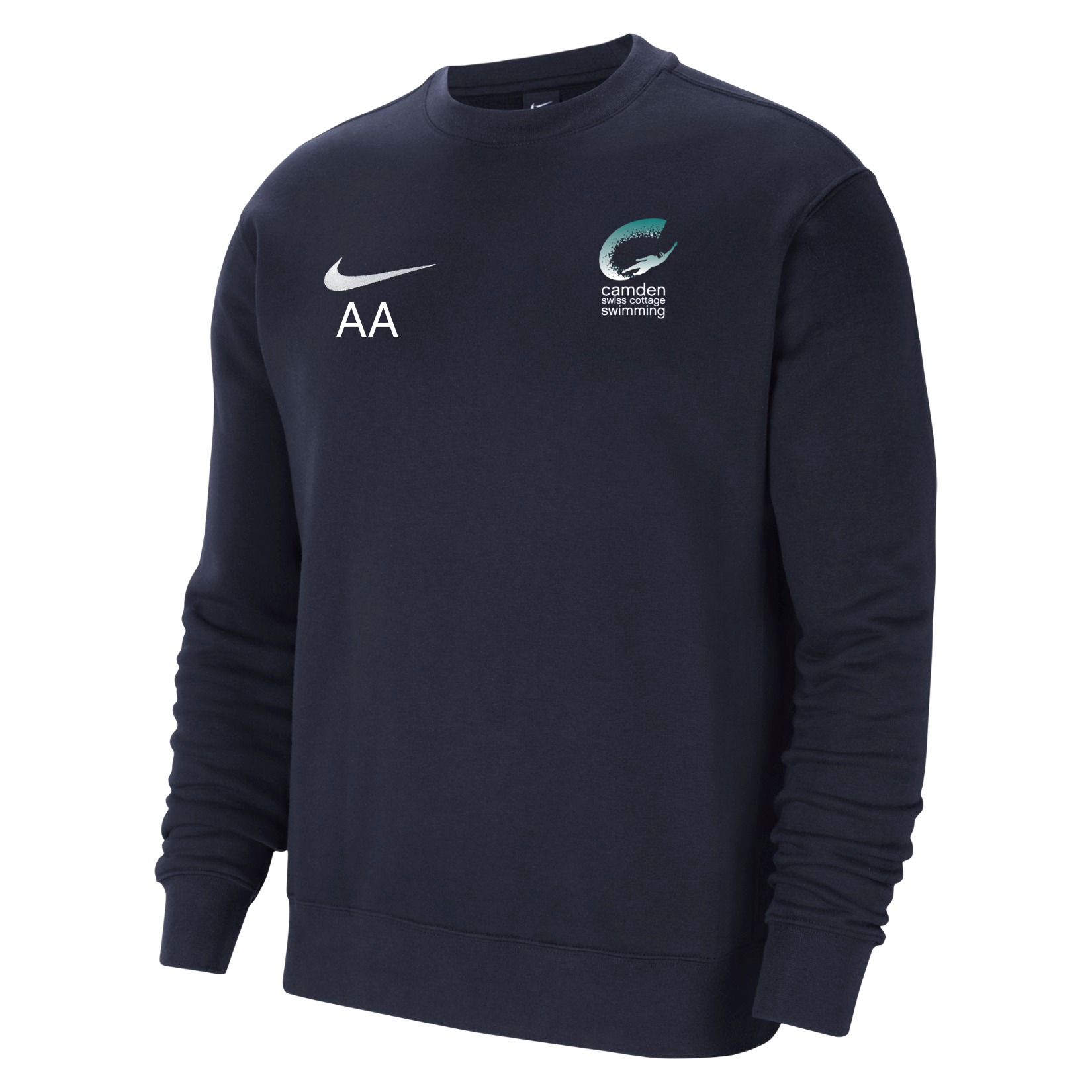Nike Team Club 20 Fleece Crew Sweatshirt - Obsidian/White/White