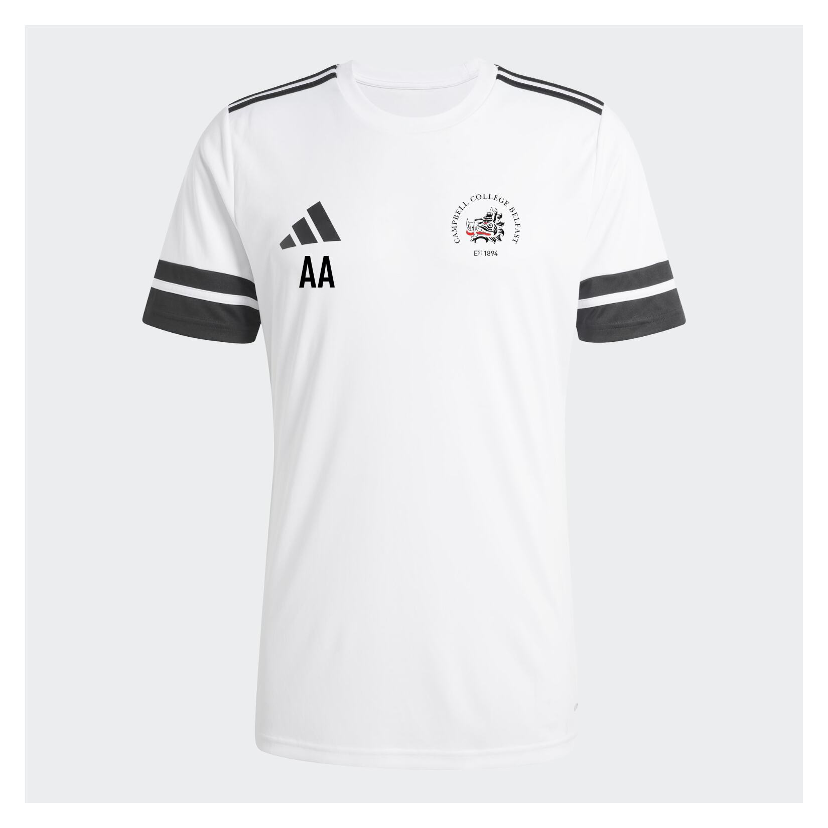 adidas Squadra 25 Short-Sleeve Jersey - White/Black