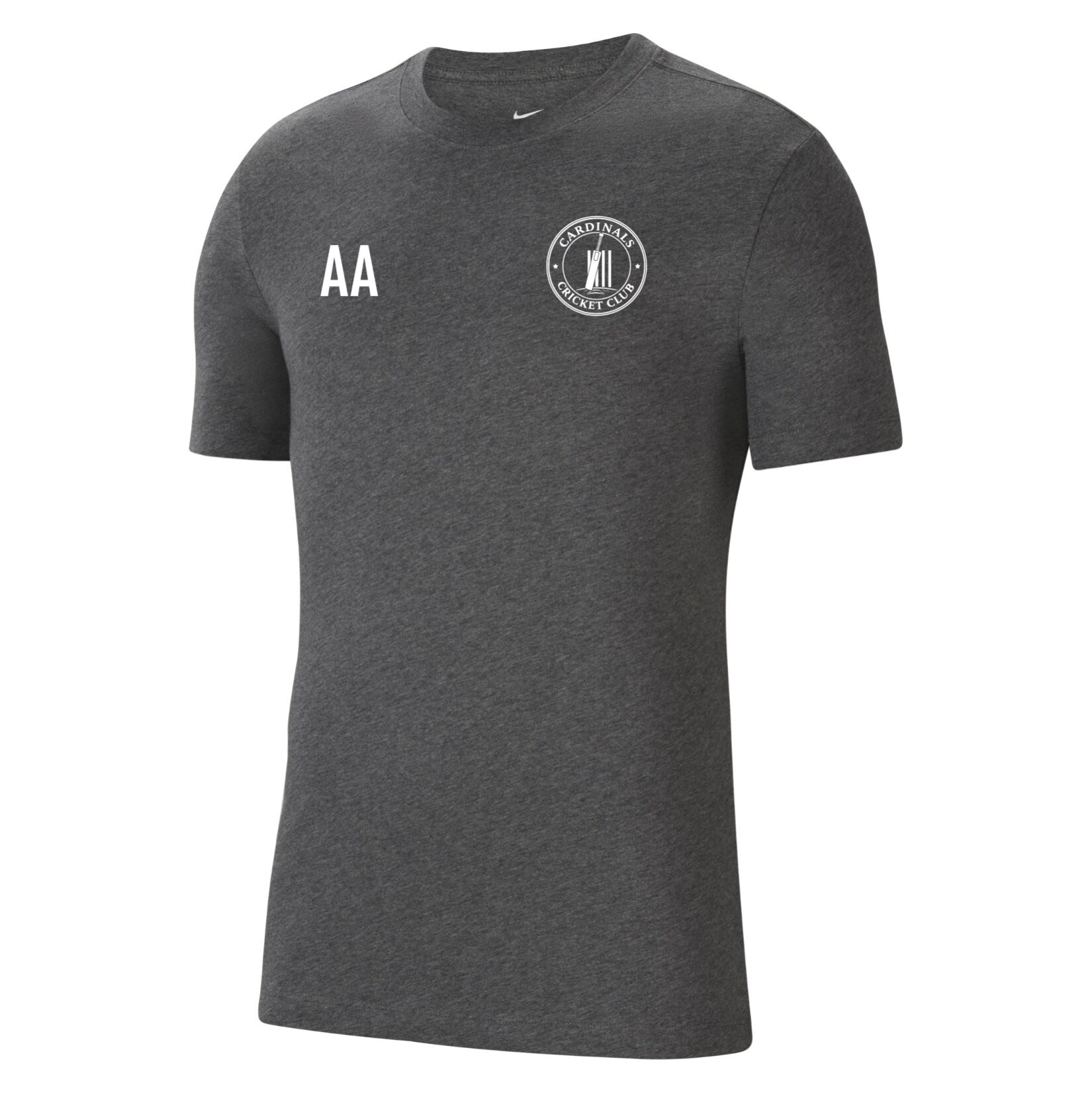 Nike Team Club 20 Cotton T-Shirt (M) - Charcoal Heather/White