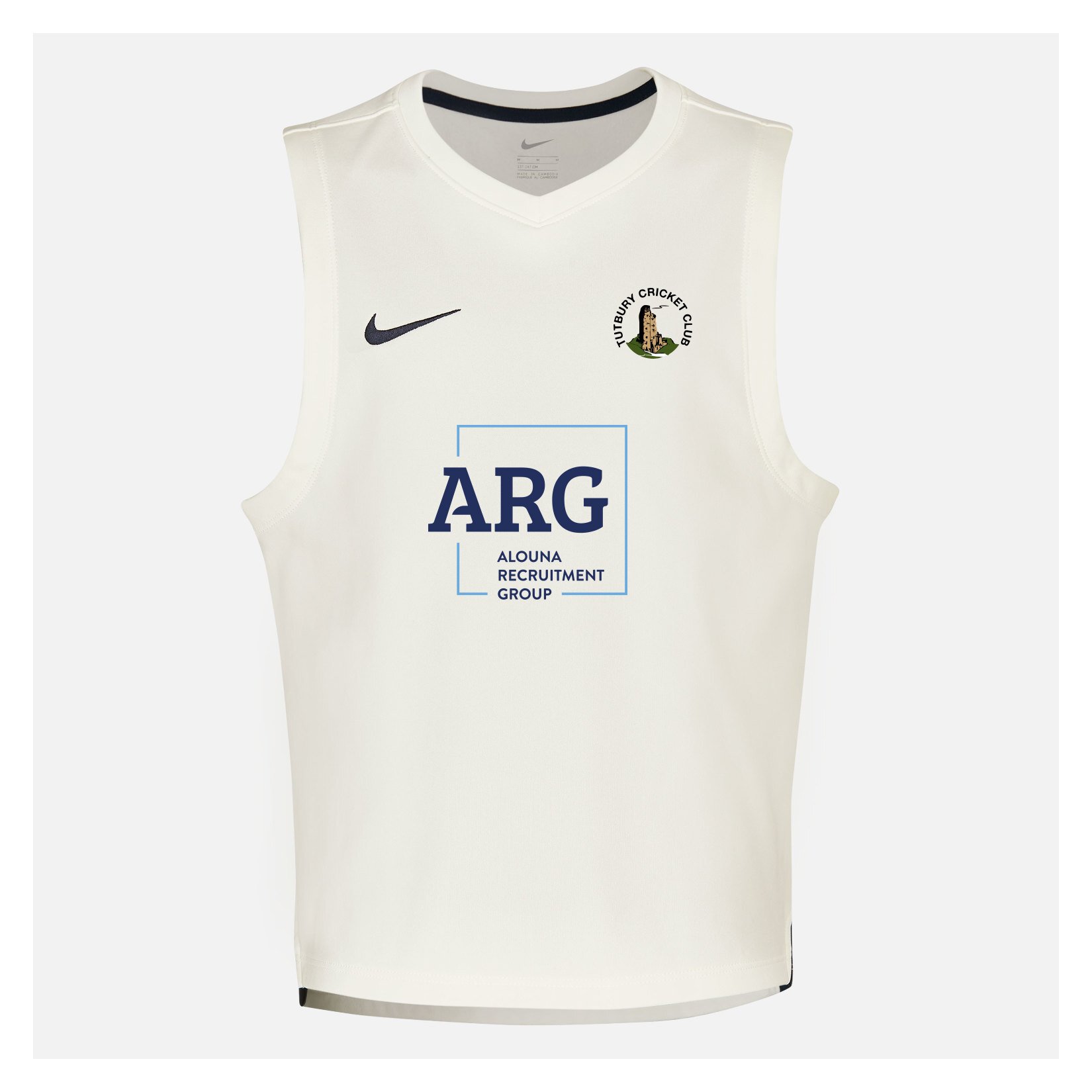 Zelus-Nike Cricket Sleeveless Thermal Top - Sail/Obsidian