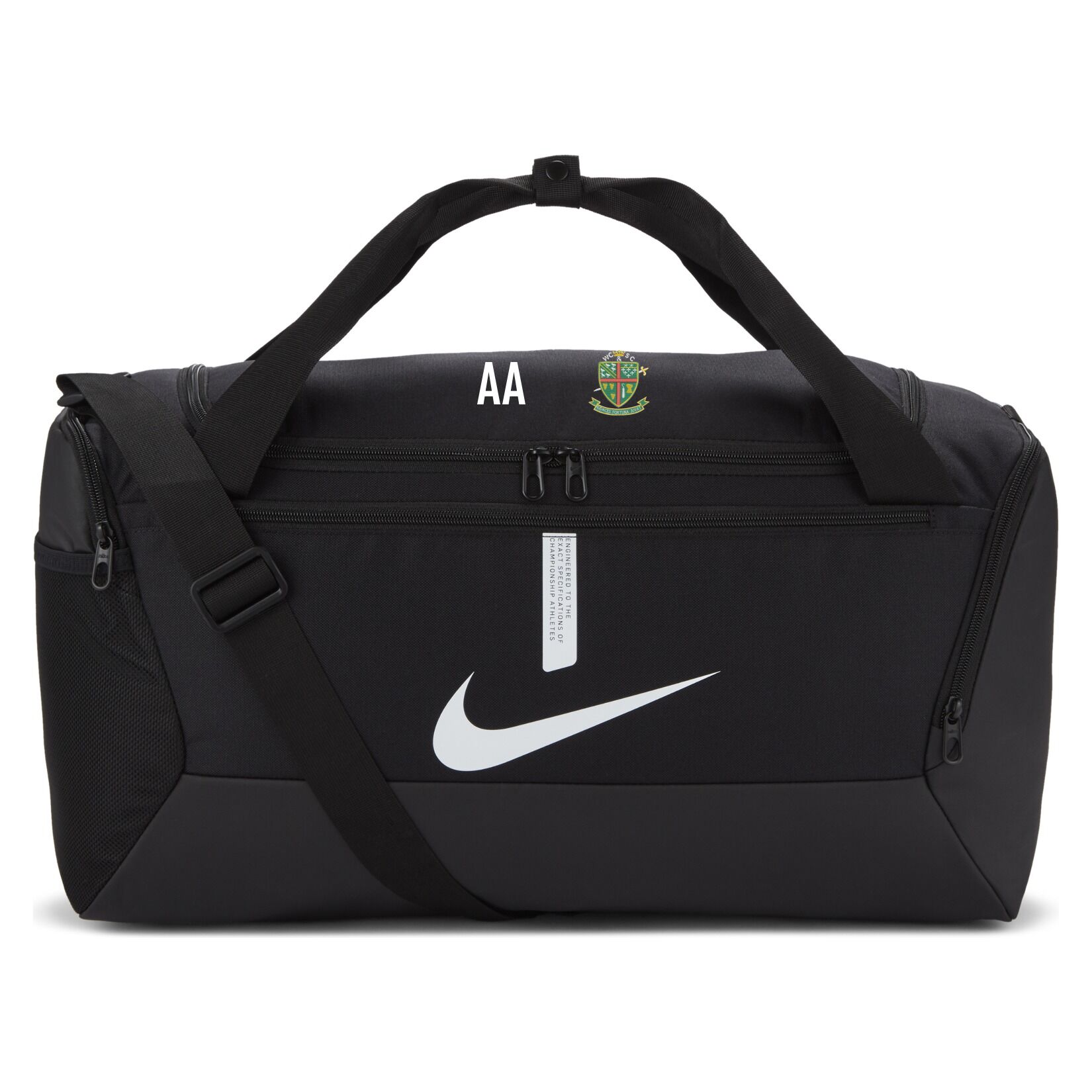 Nike Academy Team Duffel Bag (Small) - Black/Black/White