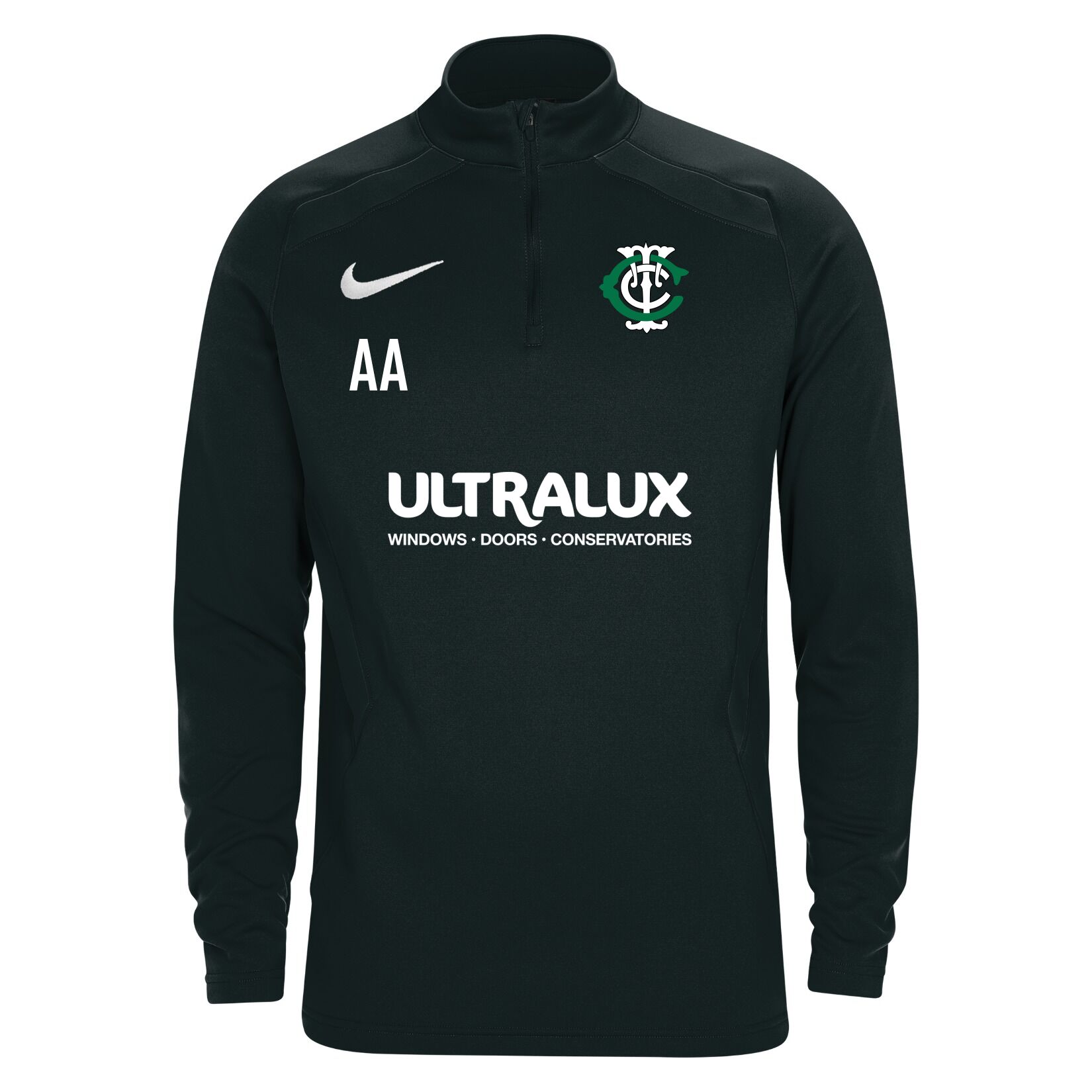 Zelus-Nike 1/4 Zip Midlayer - Black/White