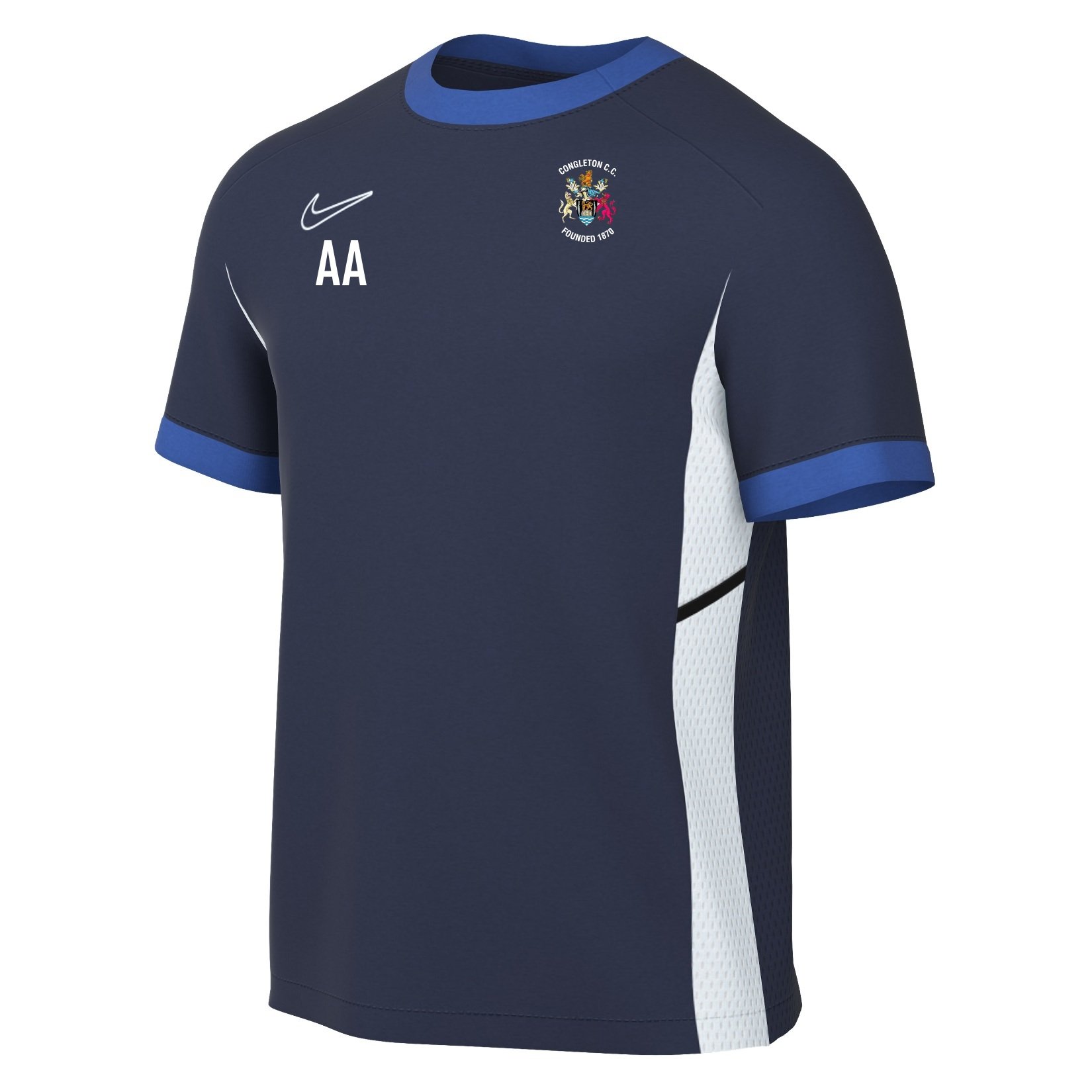 Nike Academy 25 Short-Sleeve Training Top - Obsidian/Royal Blue/White