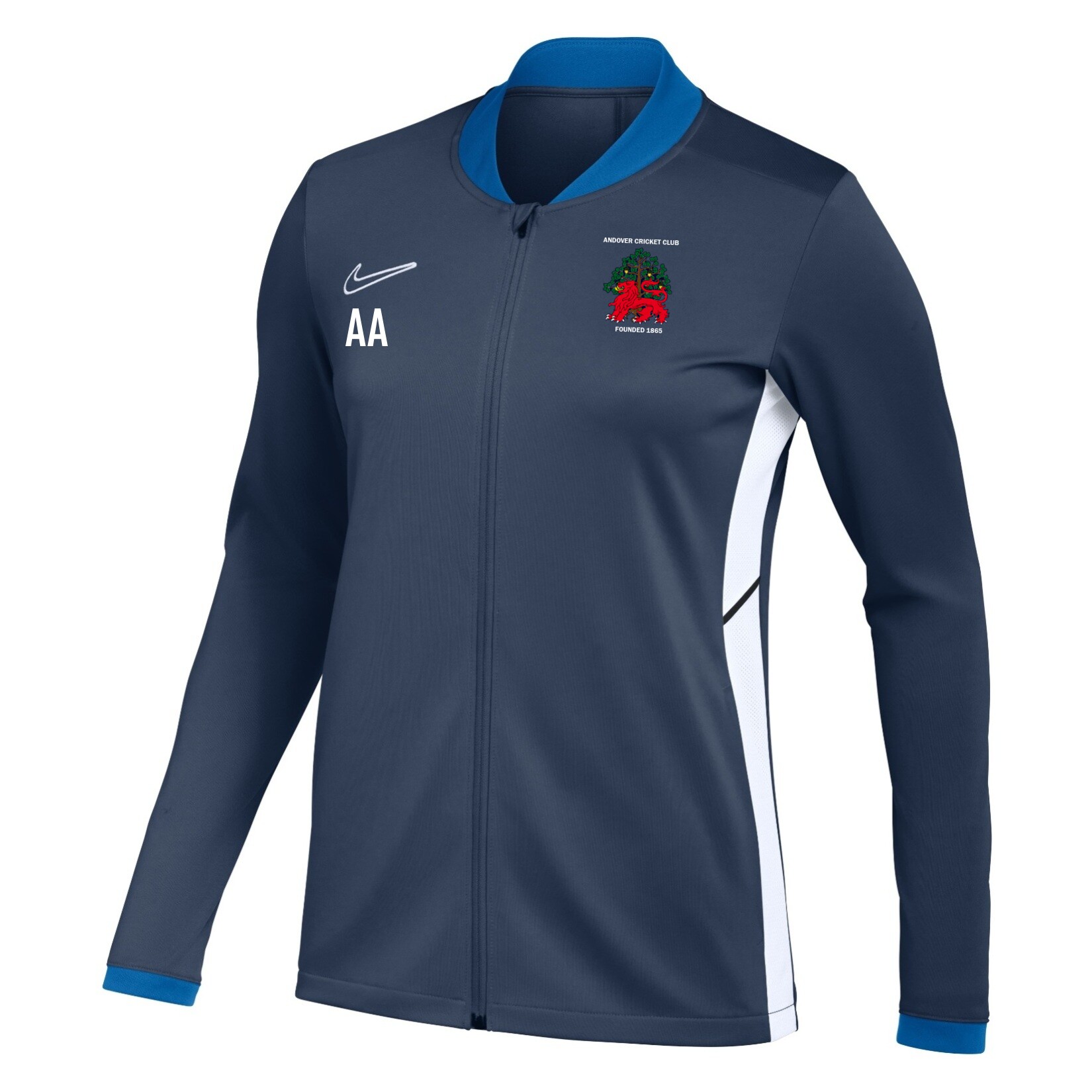 Nike Dri-FIT Academy 25 Knit Track Jacket (W) - Obsidian/Royal Blue/White