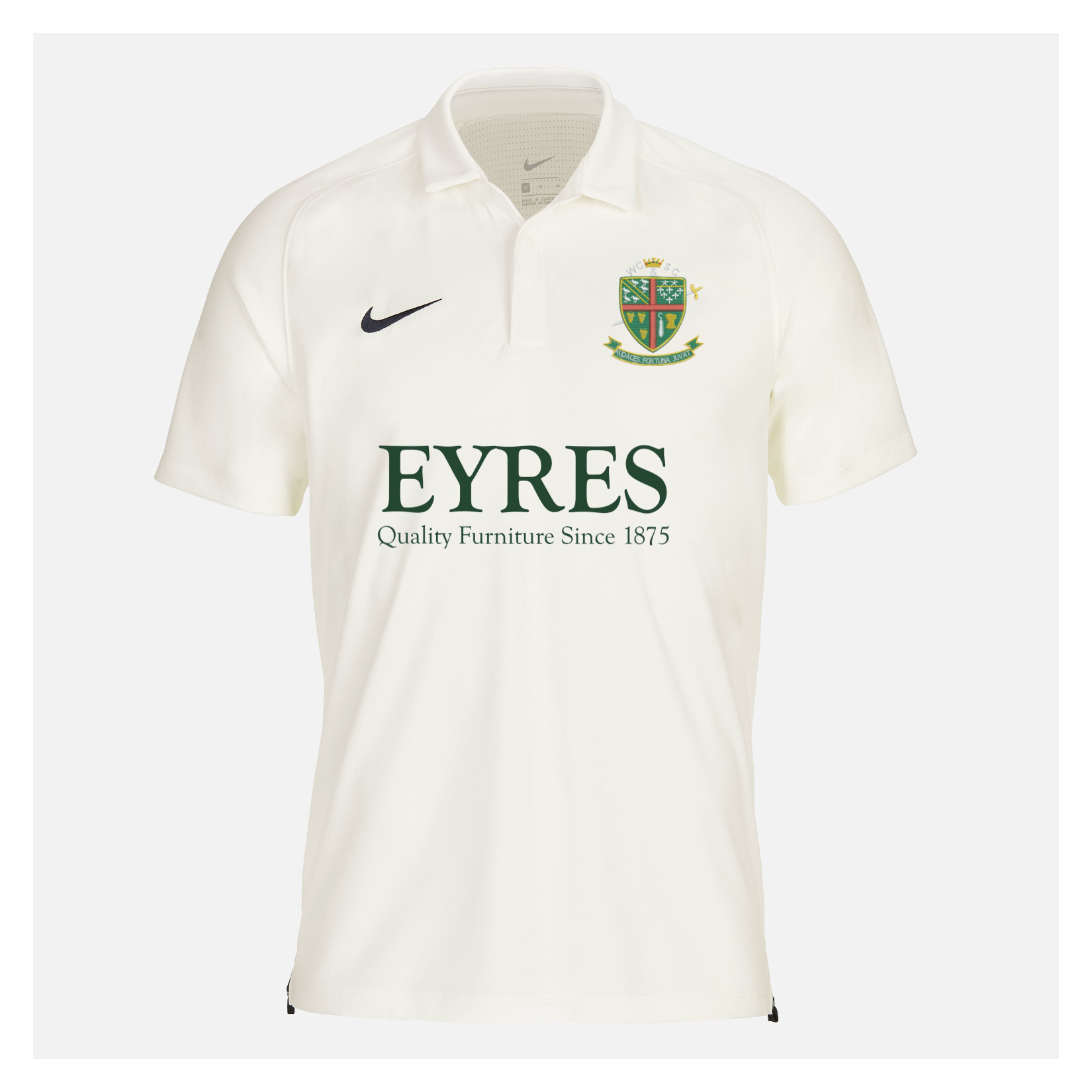 Zelus-Nike Cricket Short Sleeve Game Polo - Sail/Obsidian