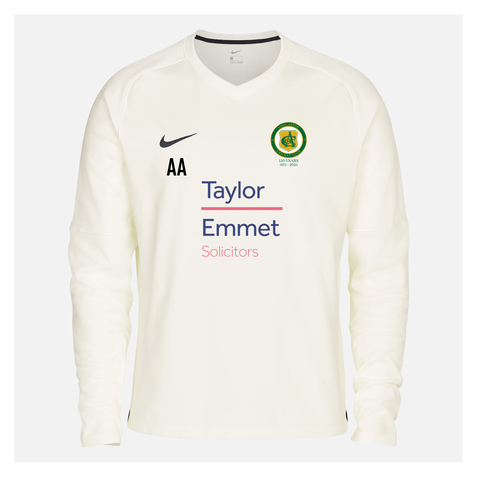 Zelus-Nike Cricket Long Sleeve Thermal Top - Sail/Obsidian