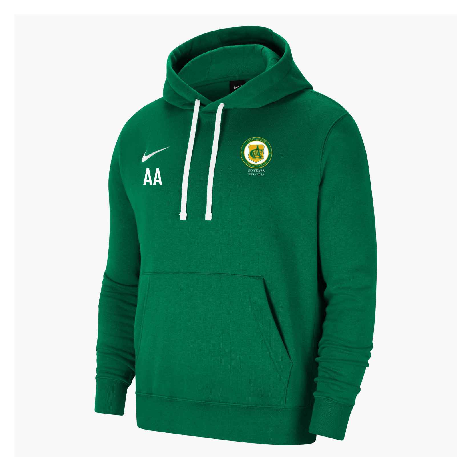 Nike Team Club 20 Fleece Hoodie (M) - Pine Green/White/White