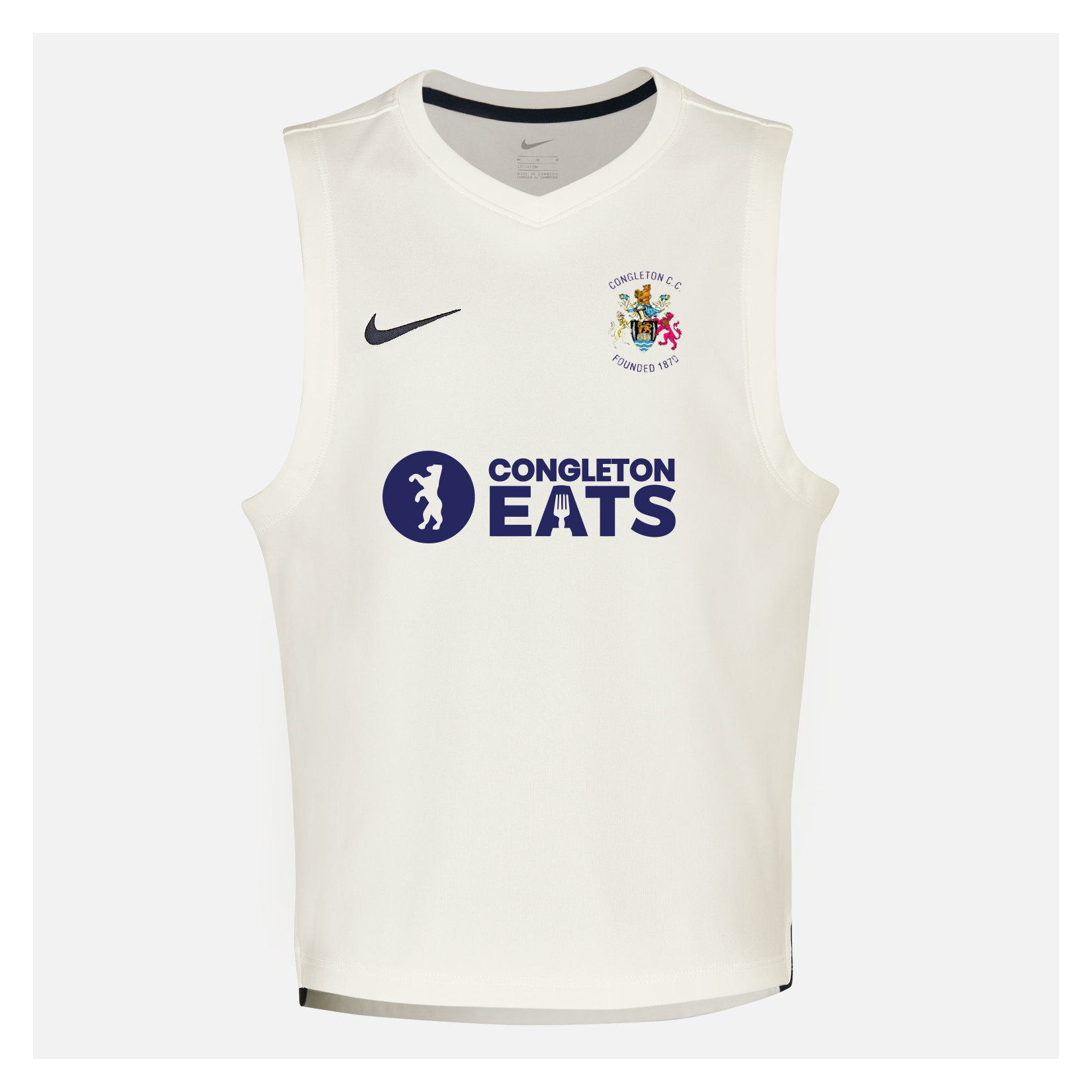 Zelus-Nike Cricket Sleeveless Thermal Top - Sail/Obsidian