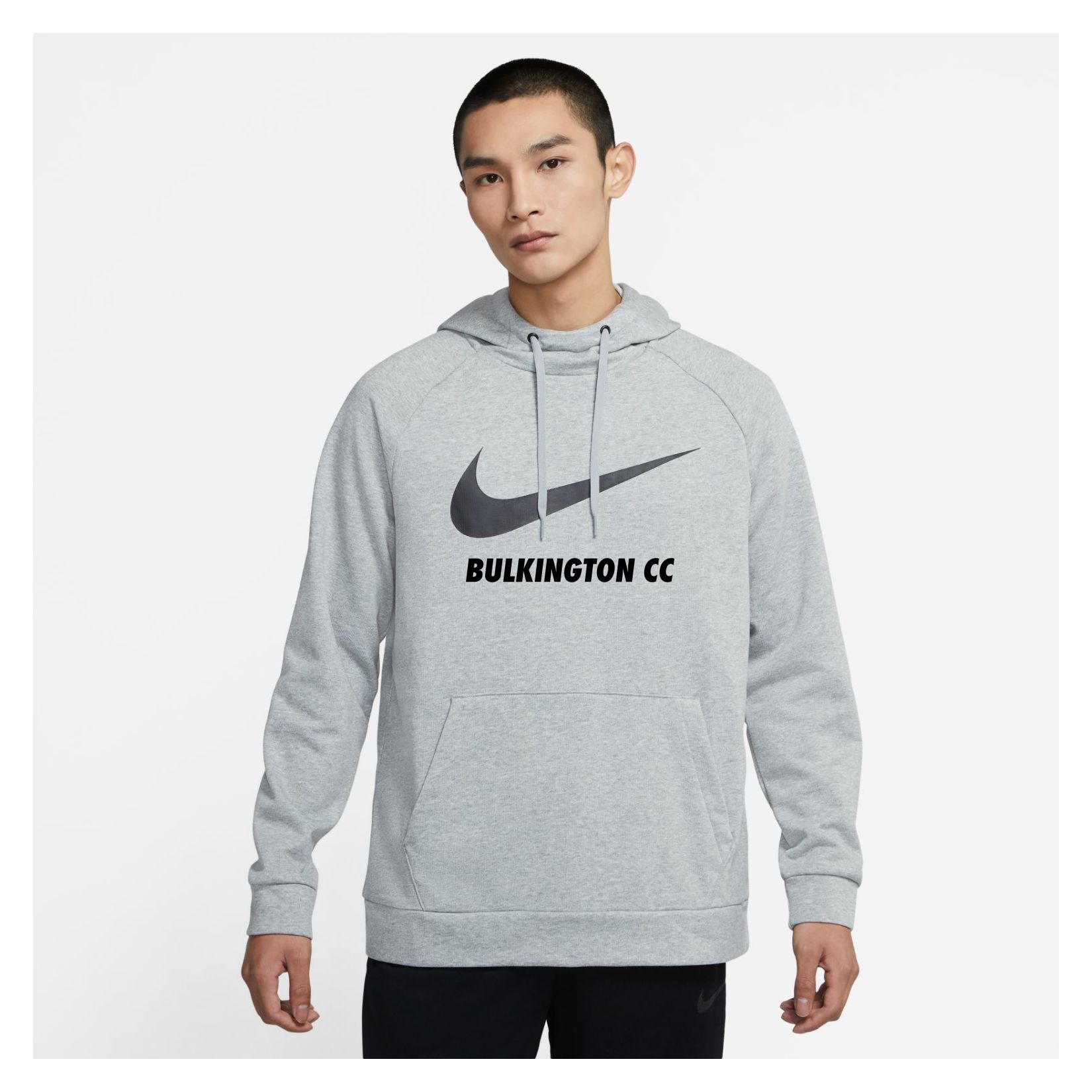 Nike Swoosh Pullover Hoodie - Dark Grey Heather/Black