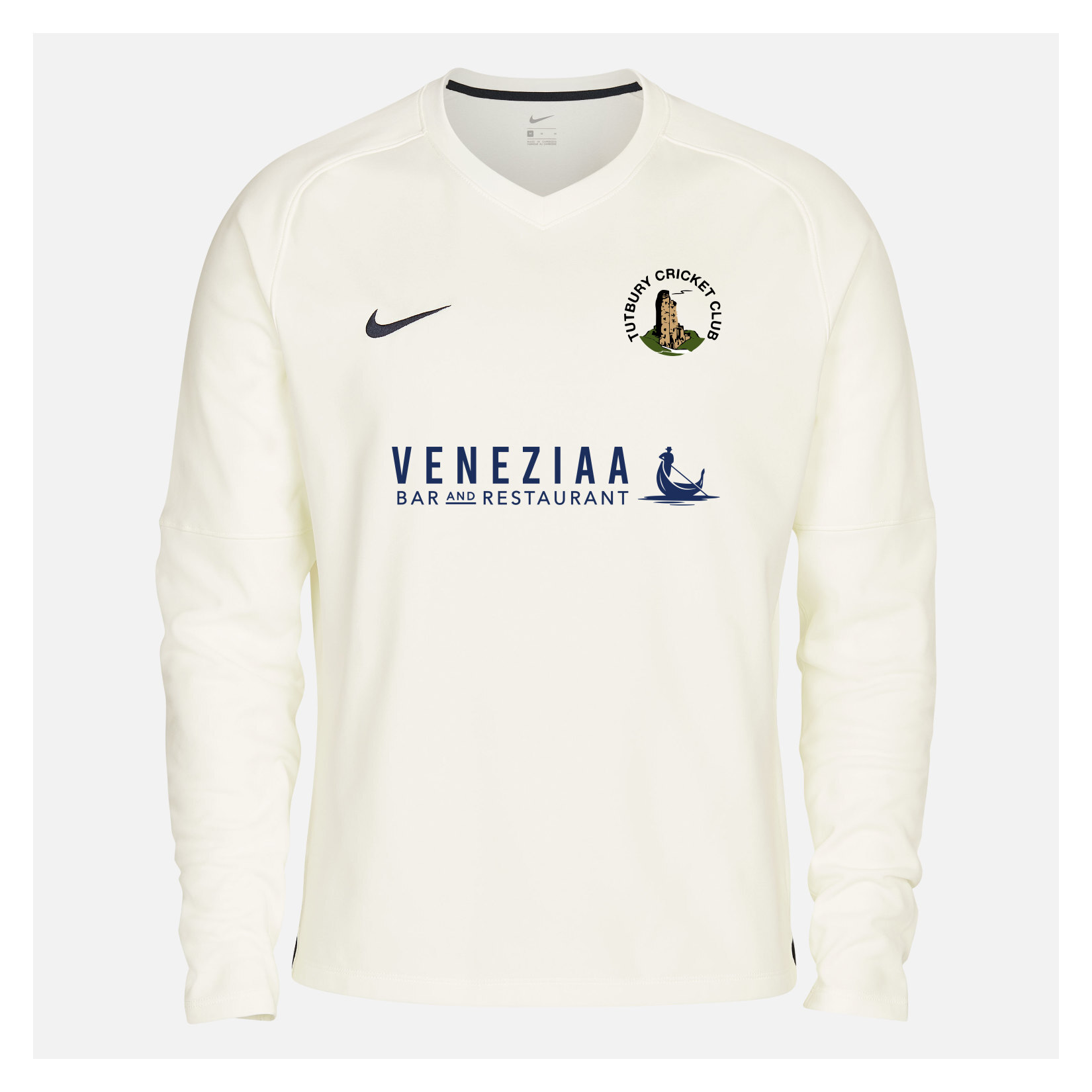 Zelus-Nike Cricket Long Sleeve Thermal Top - Sail/Obsidian