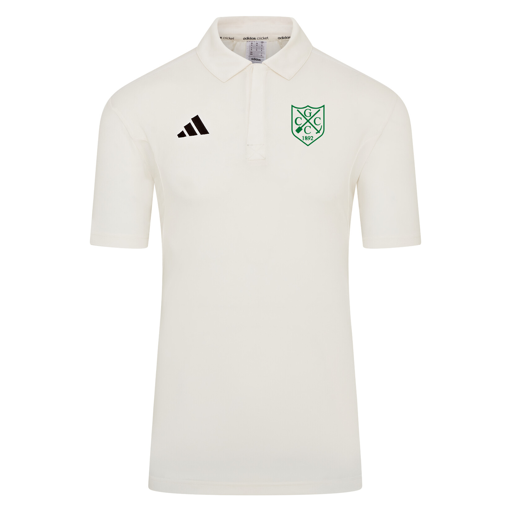 adidas-SS Elite Short Sleeve Cricket Shirt - Ivory/White