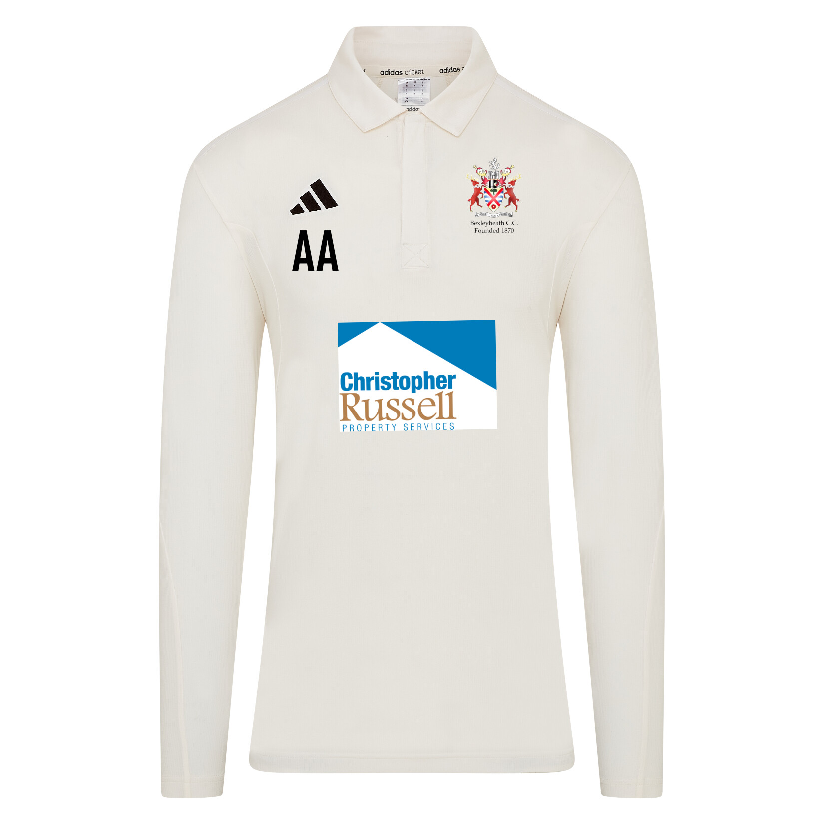 adidas-SS Elite Long-Sleeve Polo Shirt - Ivory/White