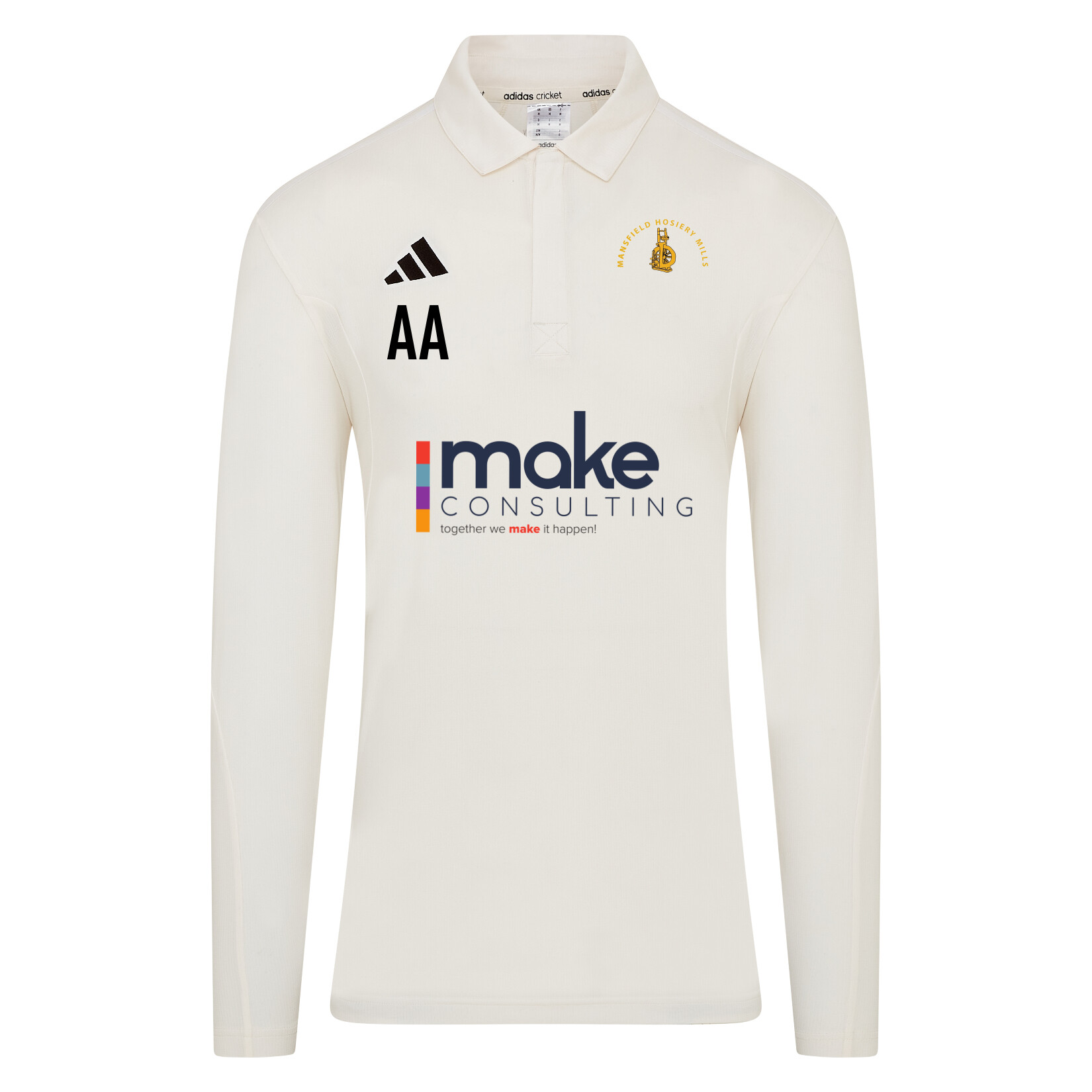 adidas-SS Elite Long-Sleeve Polo Shirt - Ivory/White