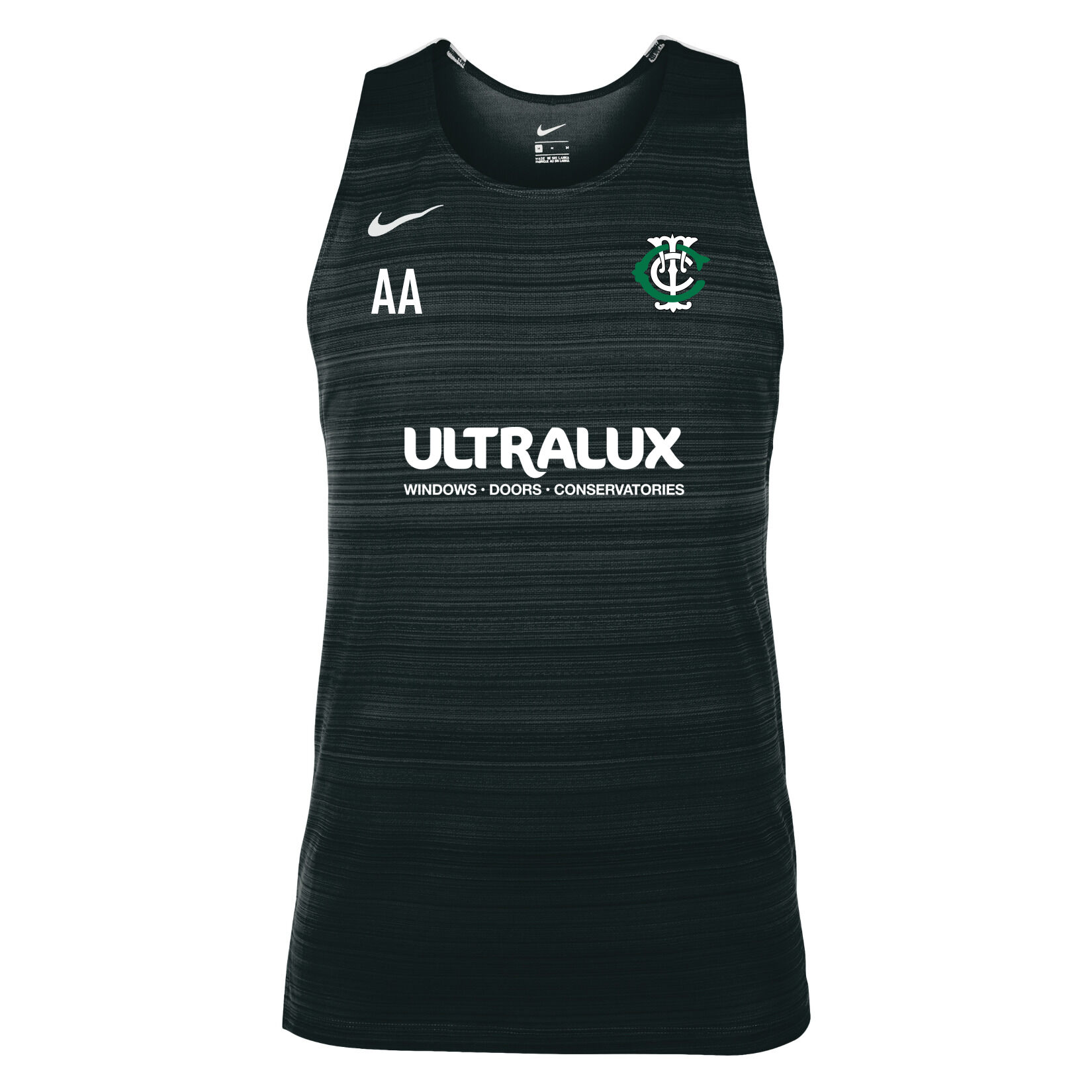 Zelus-Nike Dry Miler Mens Singlet - Black/White