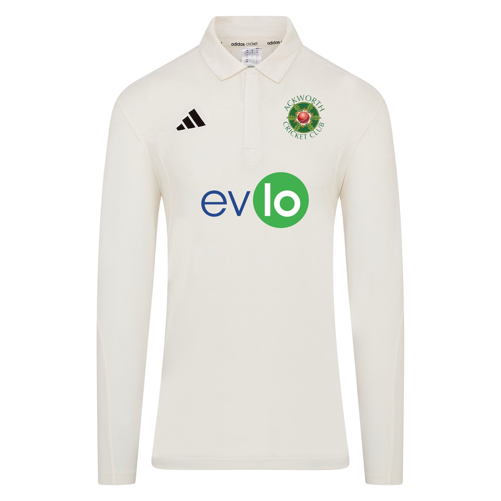 adidas-SS Elite Long-Sleeve Polo Shirt - Ivory/White
