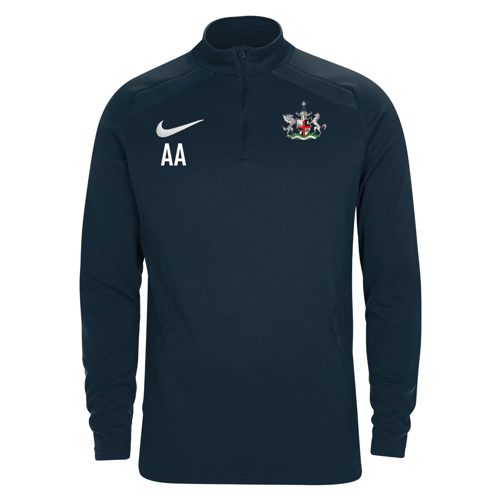Zelus-Nike 1/4 Zip Midlayer - Obsidian/White
