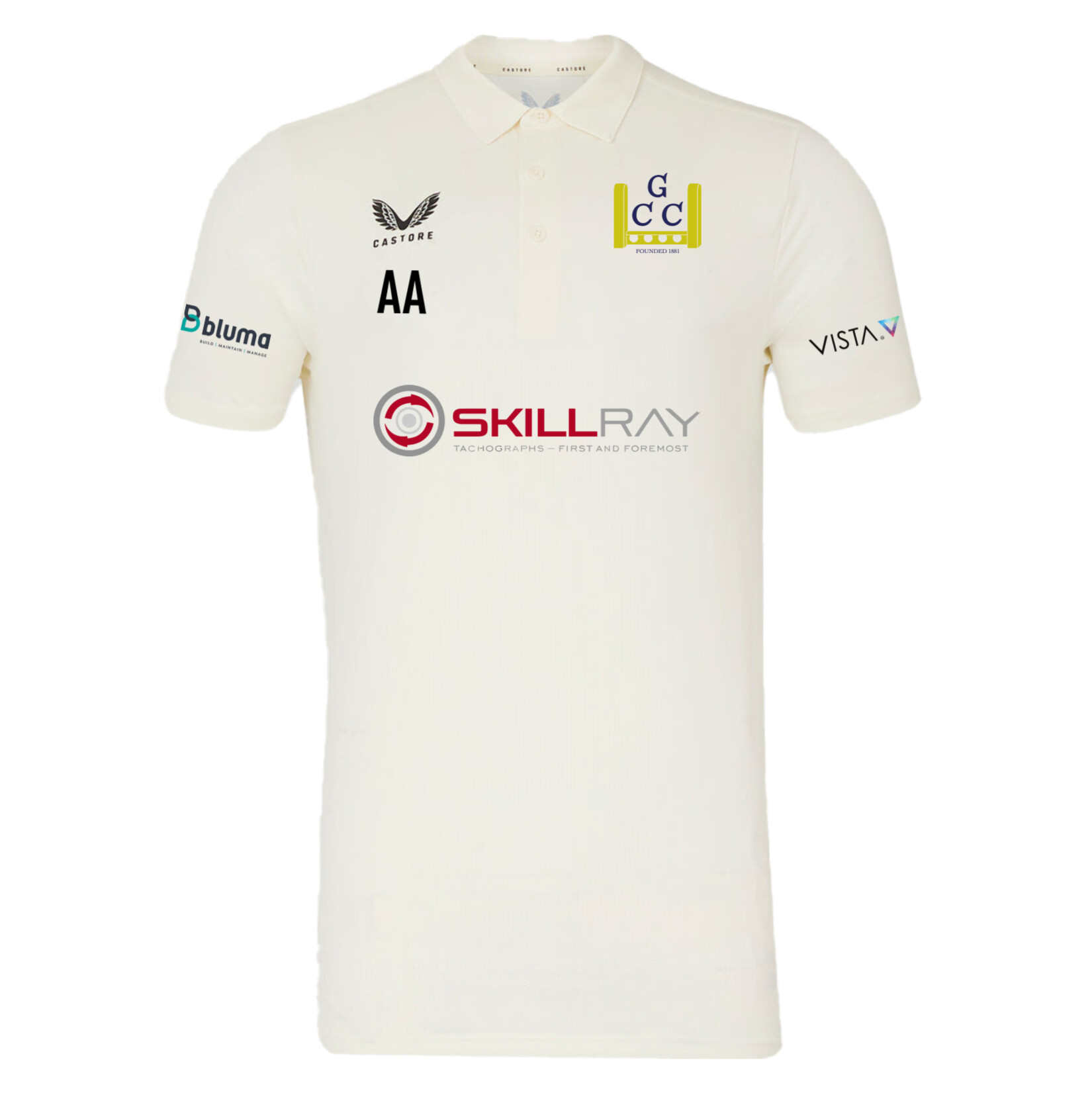 Castore Cricket SS Polo Tech - CREAM/BLACK