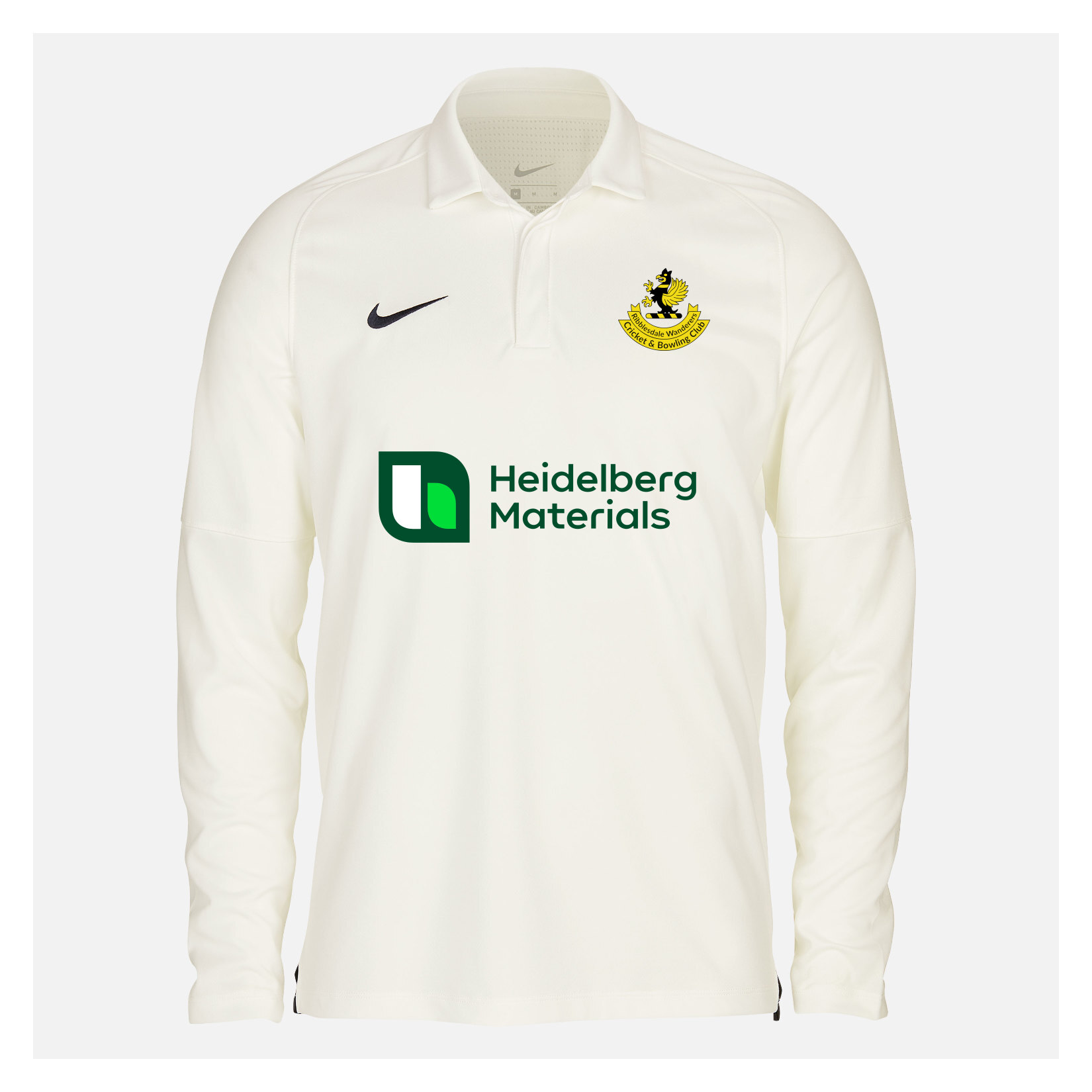 Zelus-Nike Cricket Long Sleeve Game Polo - Sail/Obsidian