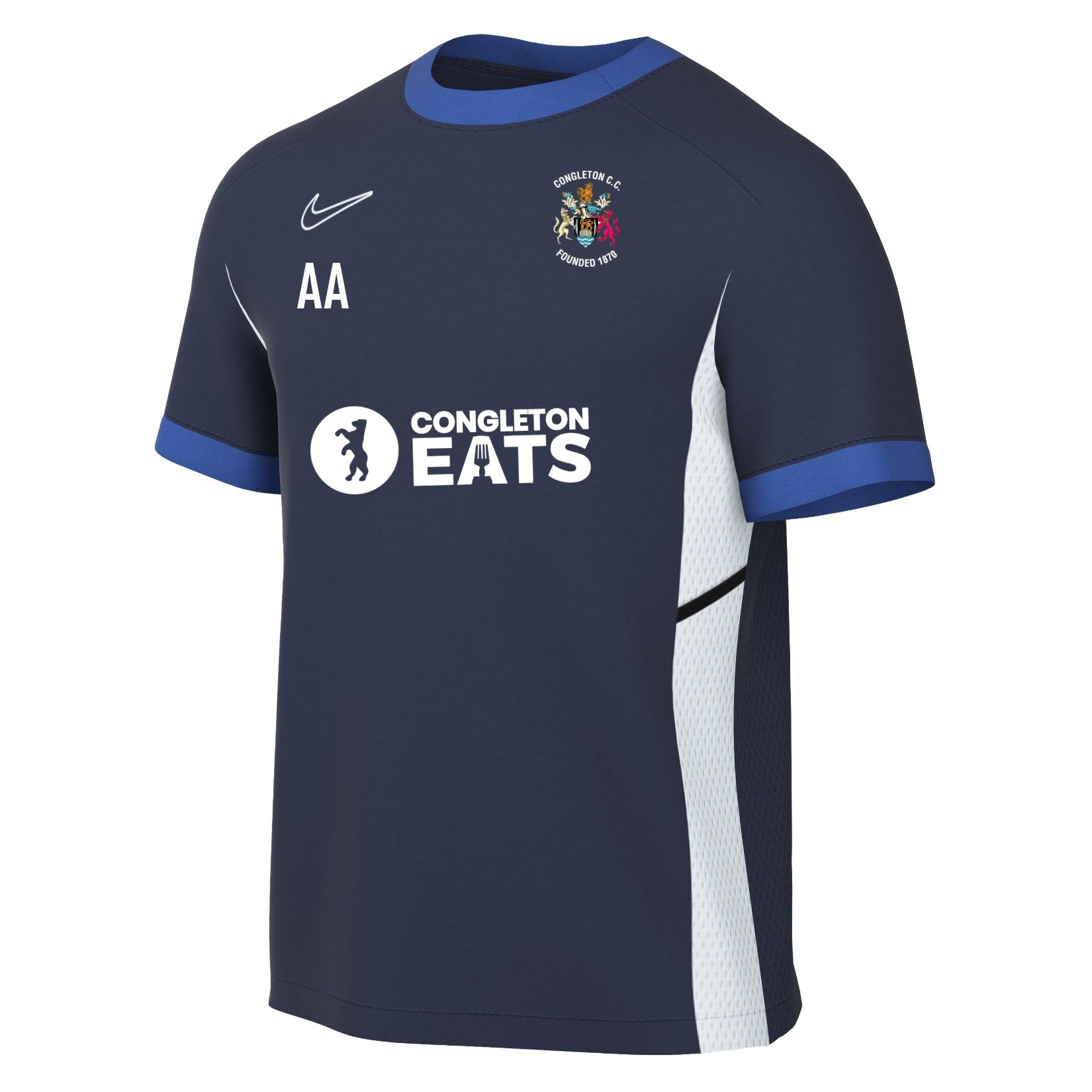 Nike Academy 25 Short-Sleeve Training Top - Obsidian/Royal Blue/White