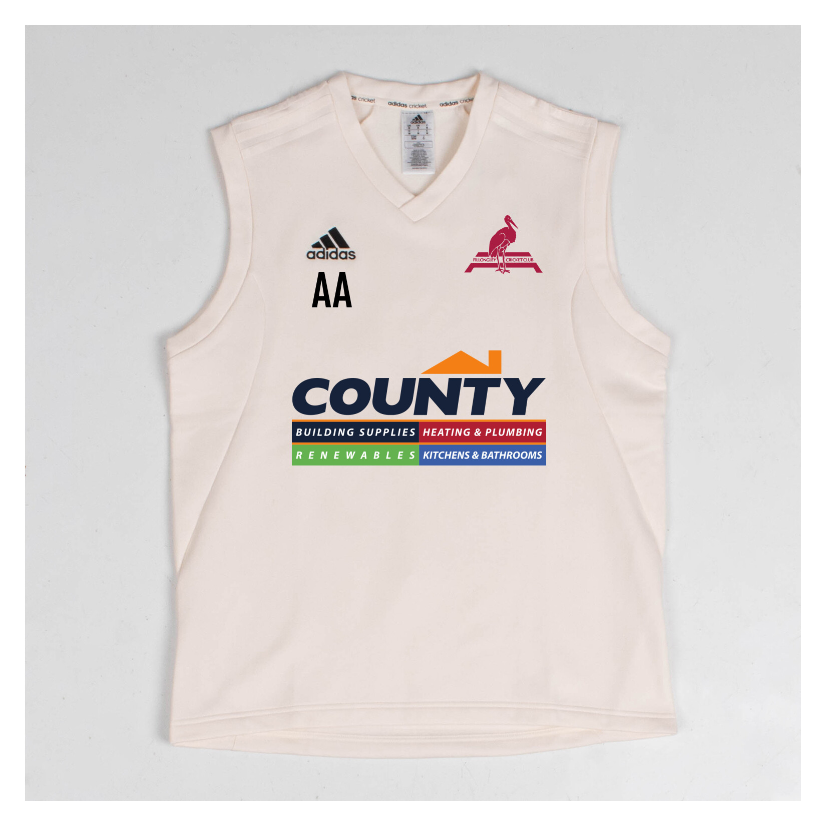 adidas-SS Elite Sleeveless Cricket Sweater - Chalk