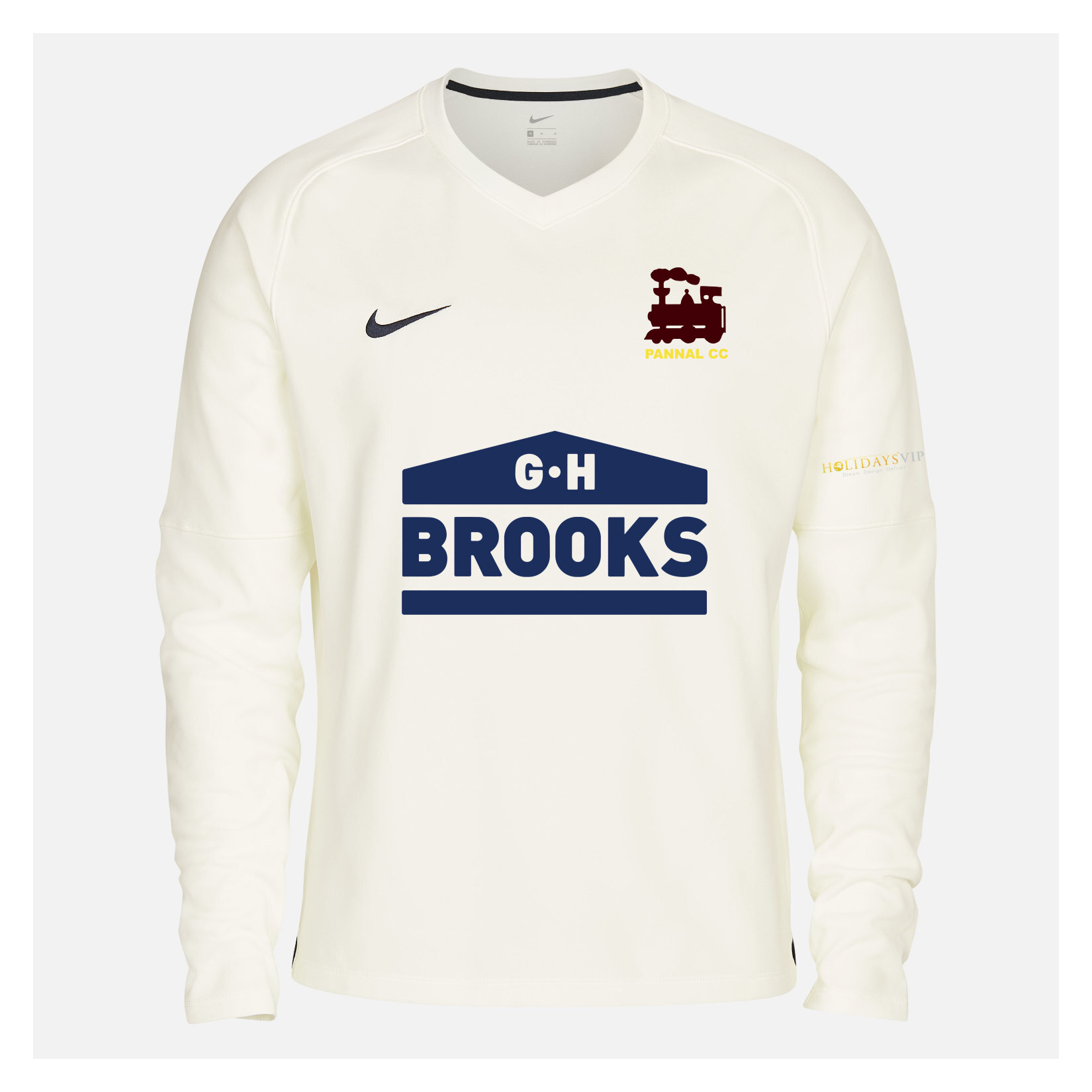 Zelus-Nike Cricket Long Sleeve Thermal Top - Sail/Obsidian