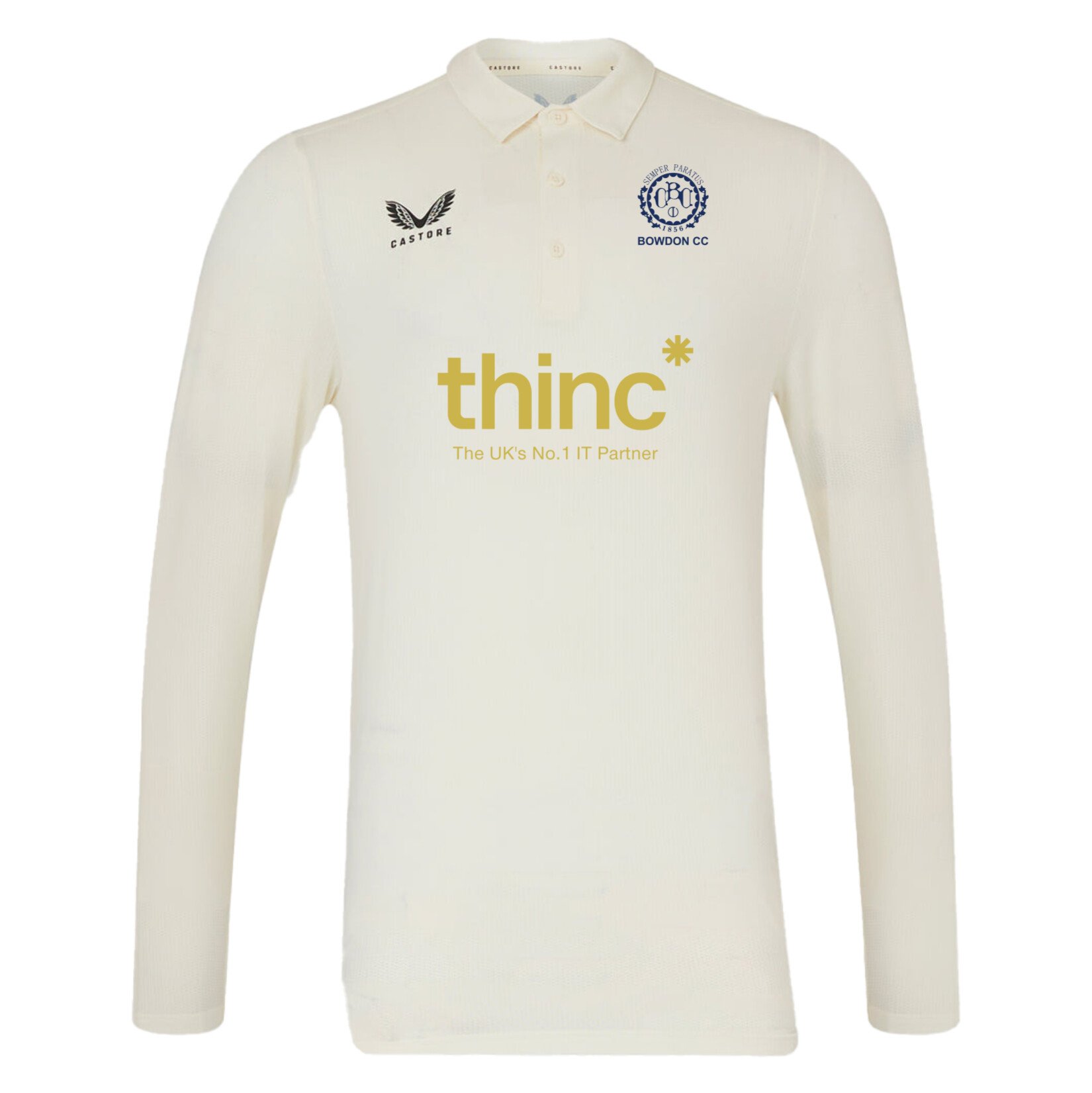 Castore Cricket LS Polo Tech - Cream/Black