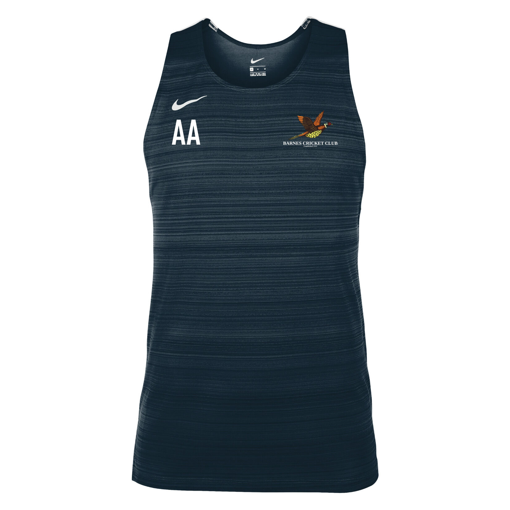 Zelus-Nike Dry Miler Mens Singlet - Obsidian/White