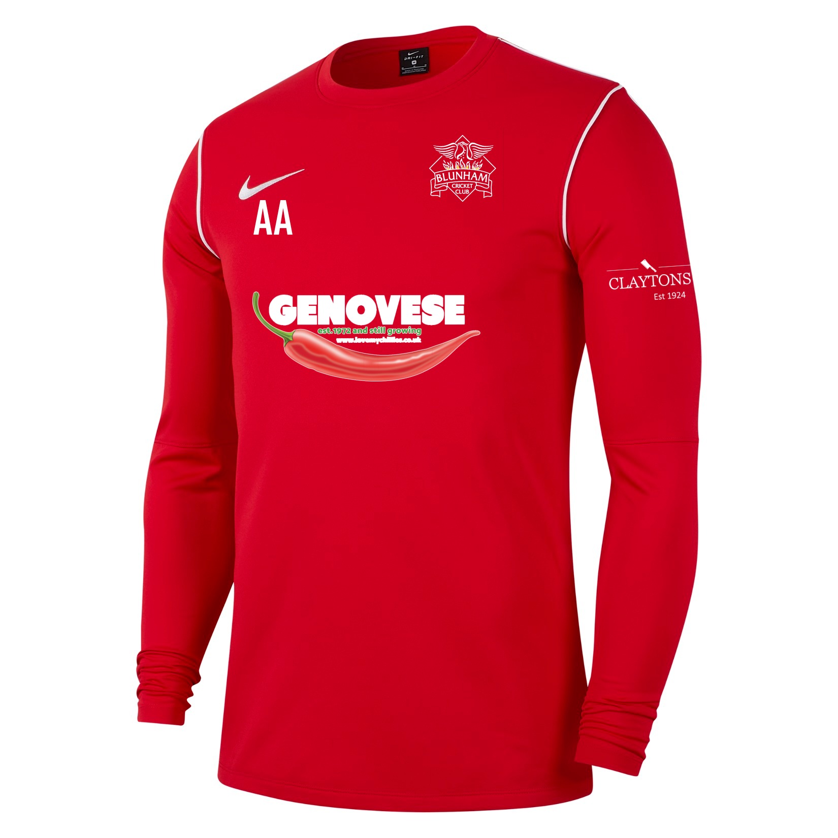 Nike Dri-FIT Park 20 Crew Top - University Red/White/White