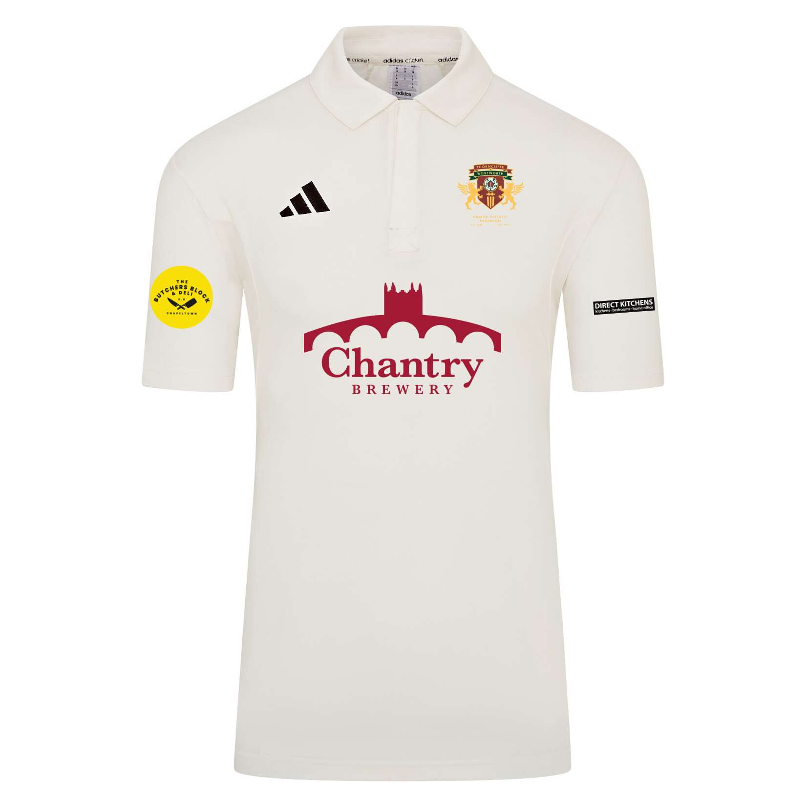 adidas-SS Elite Short Sleeve Cricket Shirt - Ivory/White