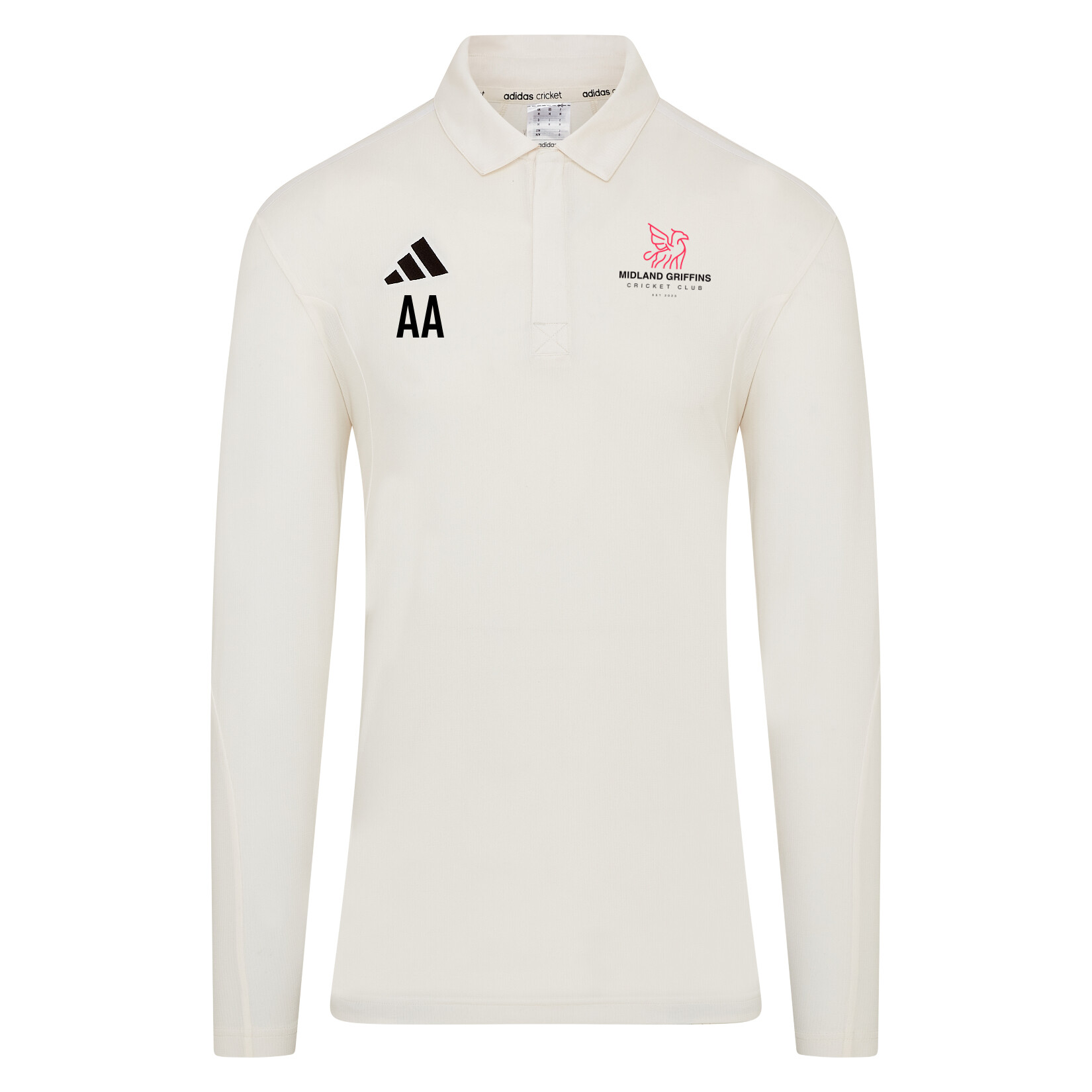 adidas-SS Elite Long Sleeve Cricket Shirt - Ivory/White