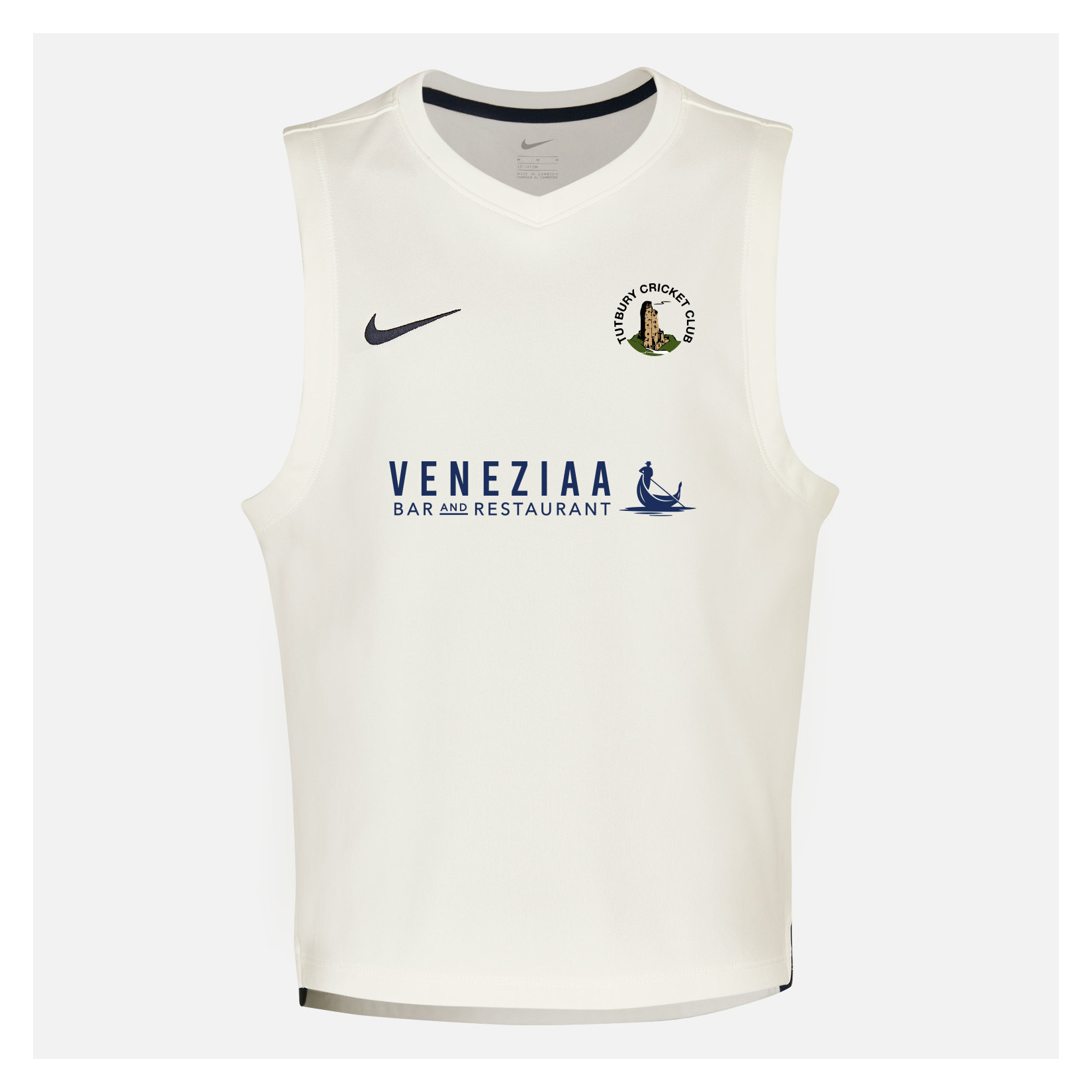 Zelus-Nike Cricket Sleeveless Thermal Top - Sail/Obsidian