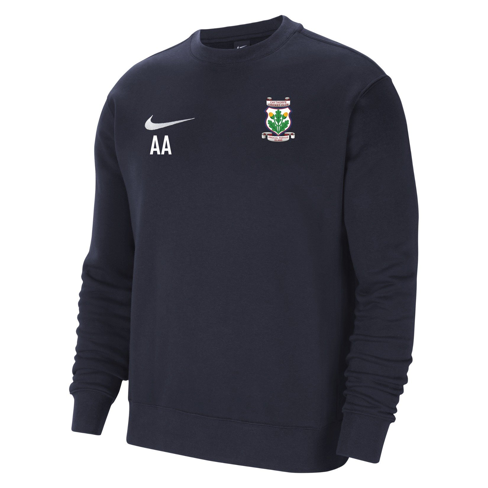 Nike Team Club 20 Fleece Crew Sweatshirt - Obsidian/White/White